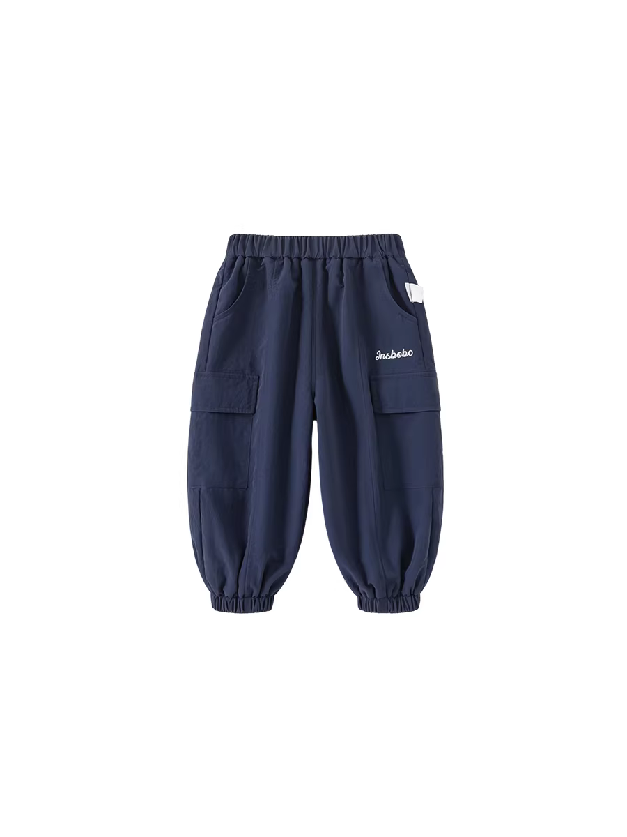 Quần bé trai INSbobo thu đông 2025, quần cargo nỉ trẻ em mới, quần dài mùa đông cho bé, quần thời trang trẻ em