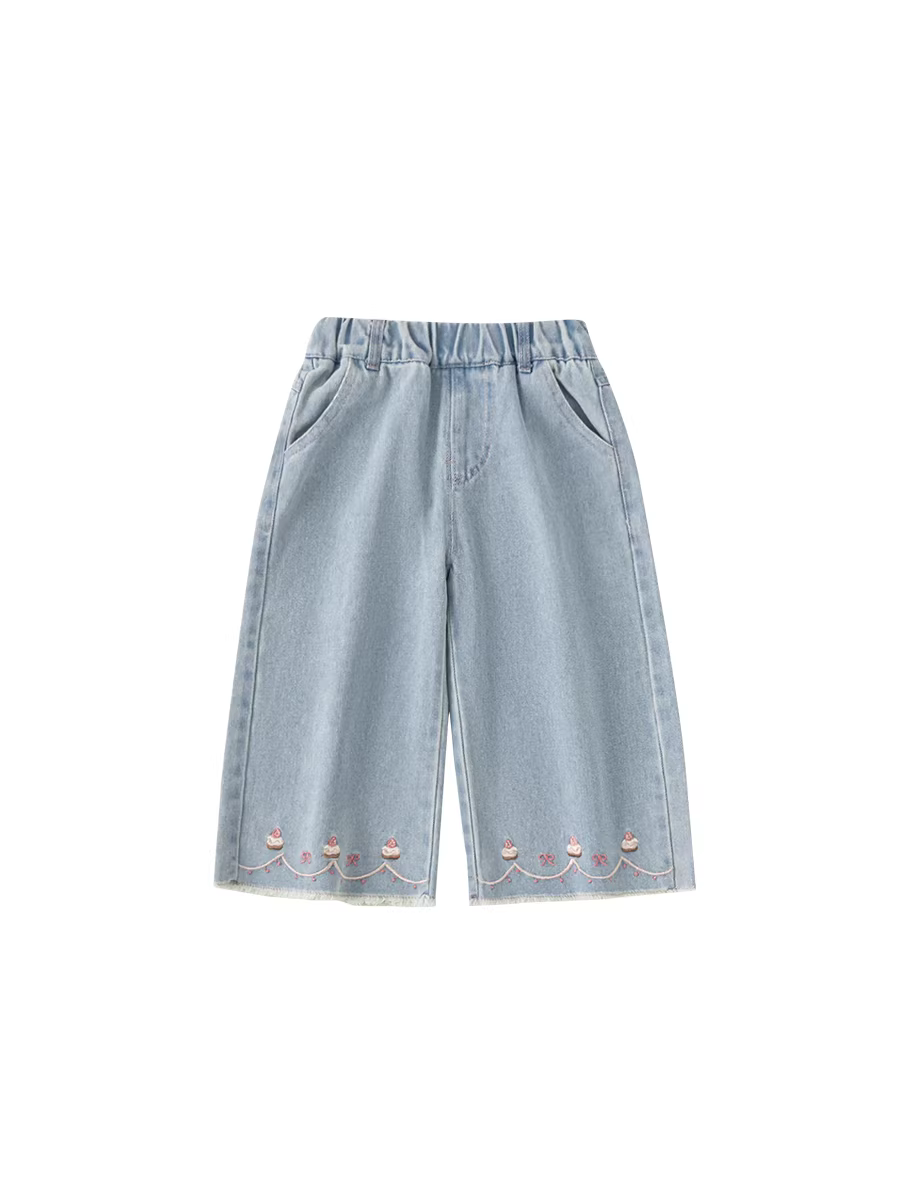 Quần bé gái INSbobo thu đông 2025 kiểu mới quần jeans bé gái quần ống đứng trẻ em thời trang trẻ nhỏ