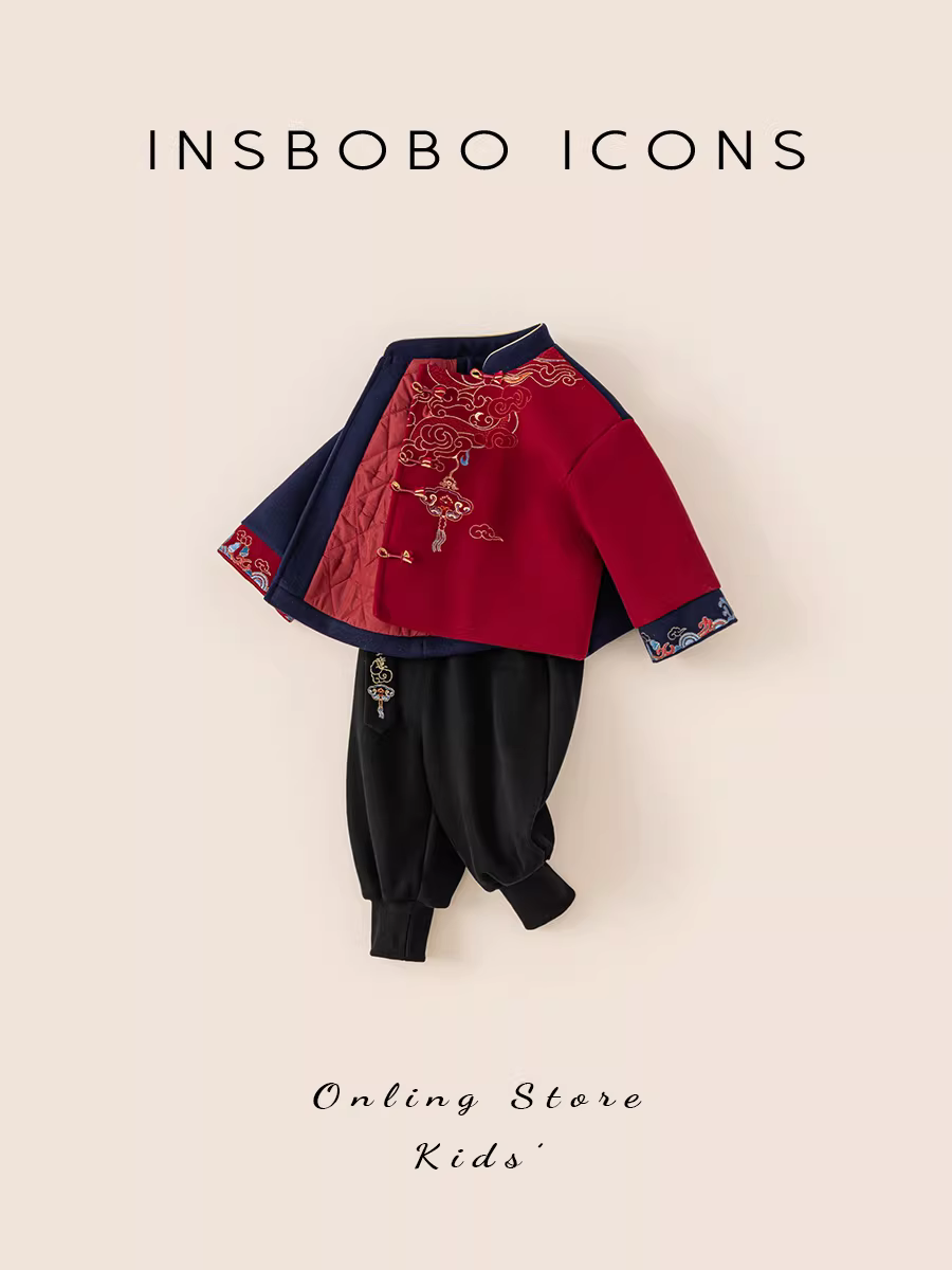 Trang phục lễ nghi Hanfu cho bé trai một tuổi, bộ đồ trẻ em cho bé trai, bộ đồ Tang dày kiểu Trung Quốc mới dành cho trẻ mới biết đi, bộ đồ Tang truyền thống kiểu Trung Quốc dành cho bé trai trong mùa đông.