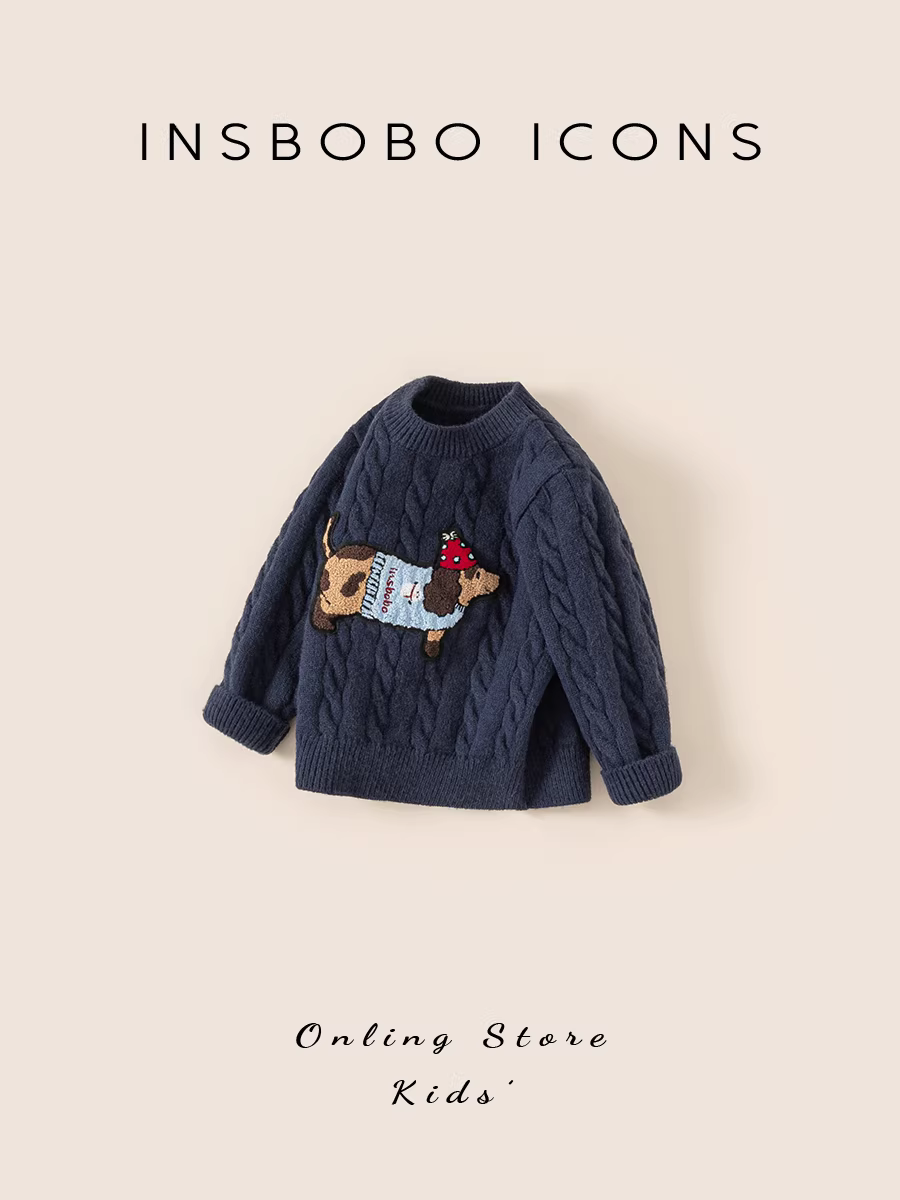 Áo len trẻ em INSbobo bé trai mùa đông 2025 kiểu mới áo len dài tay thời trang trẻ em thu đông