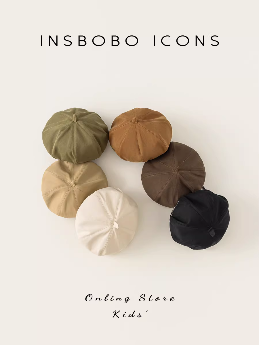 Mũ beret trẻ em INSbobo phong cách retro xuân thu mới phong cách Hàn Quốc Mũ phong cách retro Harajuku trang phục hợp thời trang thiết yếu