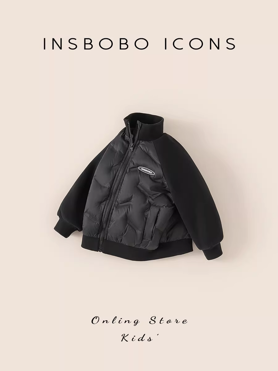 Áo khoác lông vũ trẻ em INSbobo Áo khoác lông vũ cho bé trai Áo khoác lông vũ 90% màu trắng cho bé gái Áo khoác lông vũ cho bé Quần áo mùa đông sành điệu hợp thời trang