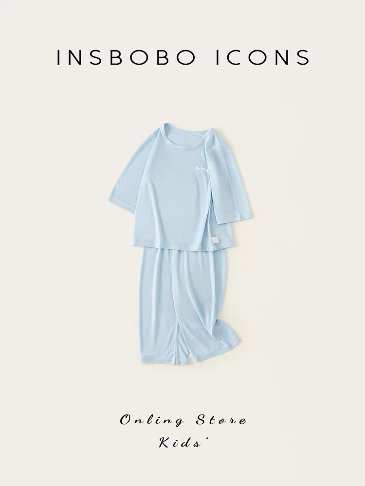 Bộ đồ ngủ trẻ em INSbobo hè 2025 kiểu mới, quần áo mặc nhà cho bé trai, bộ đồ cho bé gái, quần áo mùa hè trẻ em thời trang