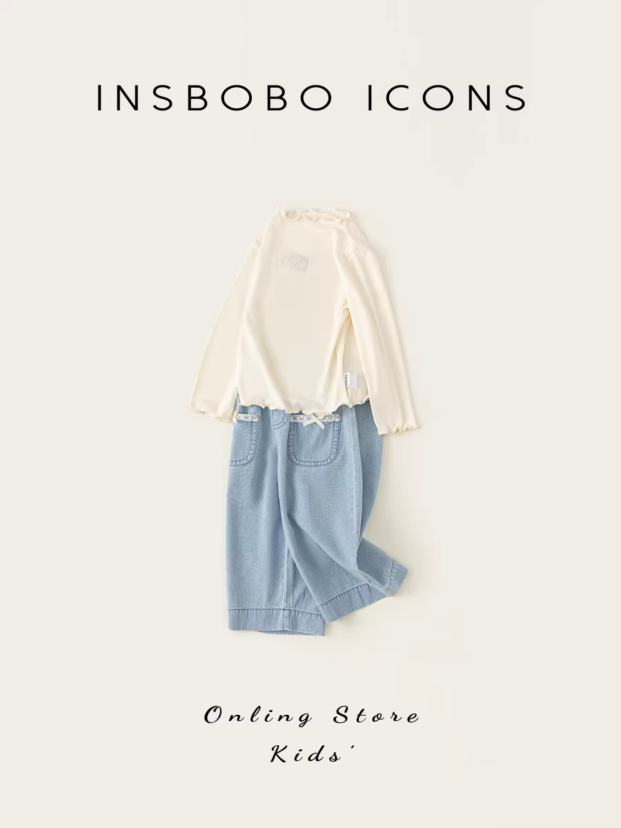 Bộ quần áo thu đông INSbobo cho bé gái 2025 kiểu mới, thời trang, bộ đồ hai mảnh trẻ em, thời thượng