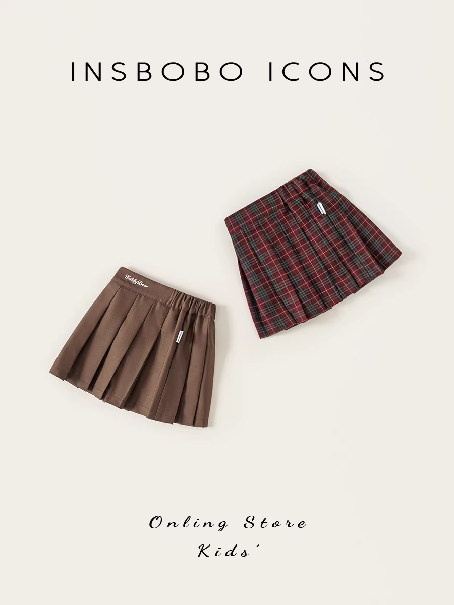 [Chuỗi sản phẩm Gấu bông] Váy bé gái INSbobo Thu 2025 Mẫu mới Váy ngắn trẻ em Xuân Thu