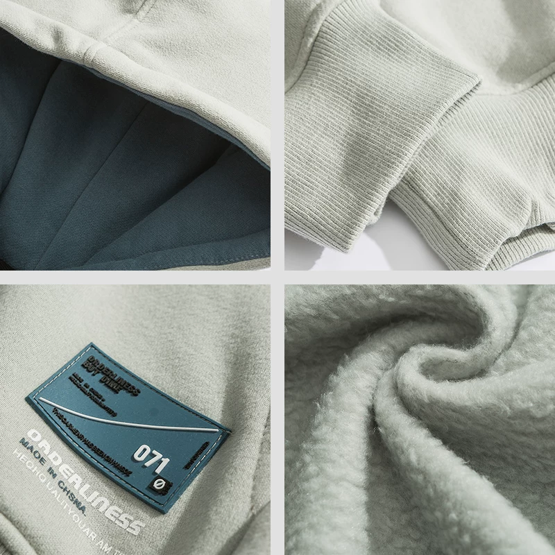 Áo nỉ nam mùa xuân Mmoptop có lót lông cừu dành cho cặp đôi Áo hoodie nam mùa xuân có mũ trùm đầu phong cách Nhật Bản Áo thun dài tay phong cách Nhật Bản Áo khoác nam thời trang