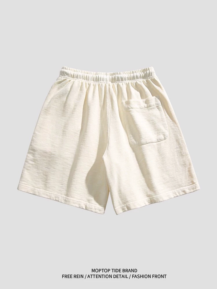 Quần short năm điểm kiểu Mỹ Mmoptop dành cho nam và nữ, quần short đi biển mỏng mùa hè, rộng rãi và đa năng, quần short dài vừa phải bằng cotton nguyên chất, hợp thời trang dành cho nam giới.