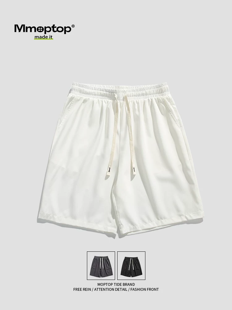Mmoptop mùa hè retro đơn giản quần short thể thao màu trơn nam mỏng nhanh khô quần short năm điểm thông thường quần short dài vừa phải cho cặp đôi
