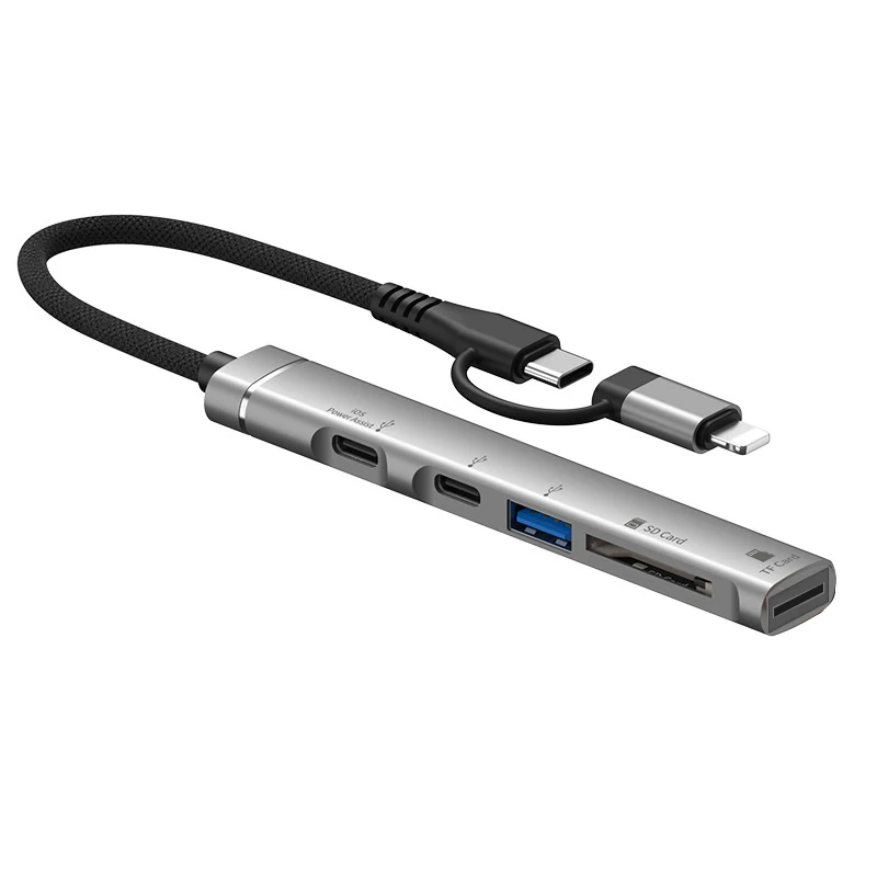 Đế mở rộng máy tính bảng tương thích với Huawei và Apple iPad Pro, đầu đọc thẻ, hub USB, bộ chuyển đổi đa cổng Type-C, giắc cắm tai nghe, bộ chuyển đổi chơi game, ổ USB ngoài cho điện thoại Lightning, thẻ SD/TF.