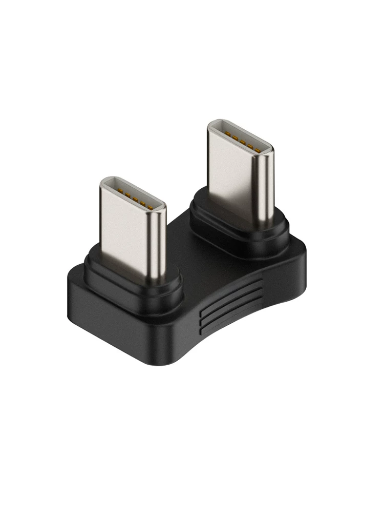 Bộ chuyển đổi hình chữ U từ đầu đực sang đầu đực Type-C USB sang Type-C kép đầu đực PD sạc nhanh 65W kết nối sạc dự phòng cho điện thoại di động, máy tính bảng, ổ cứng, cáp ngắn để chơi game không bị cản trở.