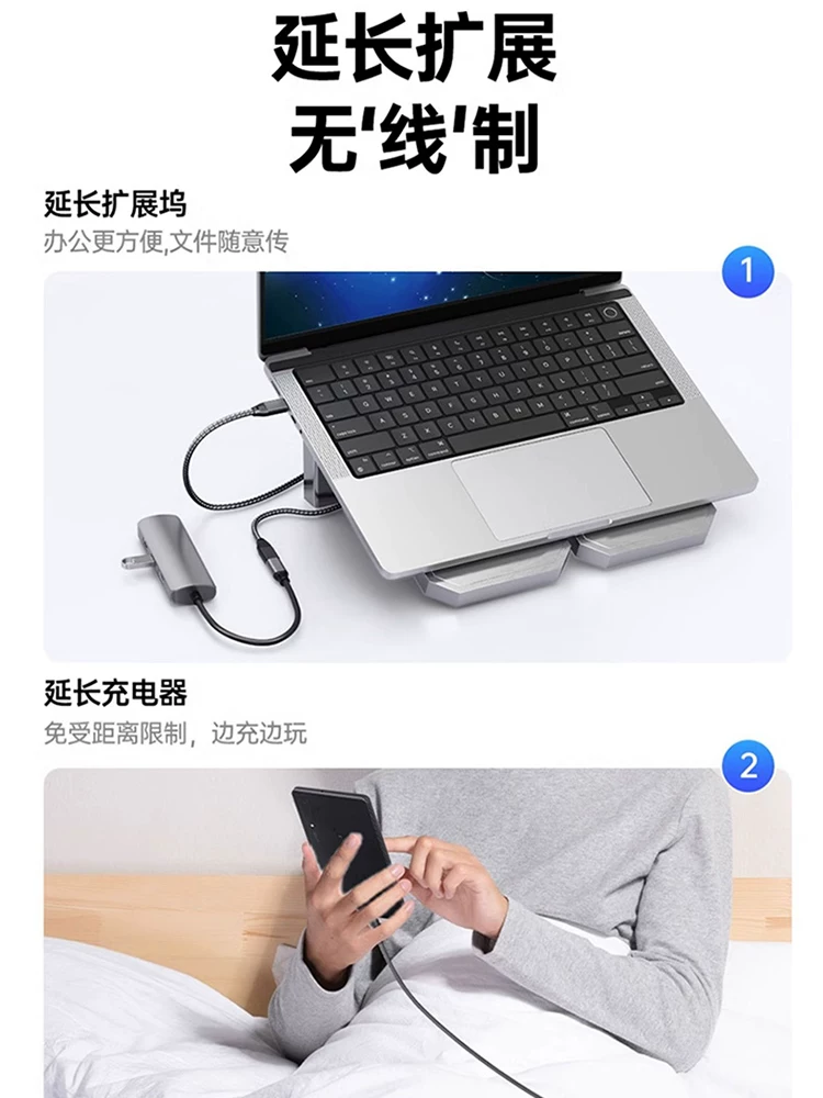 Cáp mở rộng typec đầy đủ tính năng, cáp dữ liệu mở rộng từ đầu đực sang đầu cái, tốc độ cao 20gbps, sạc nhanh PD100, chiếu màn hình 4K, cáp trạm nối USBC, cáp nguồn máy tính xách tay, ổ cứng, bộ chuyển đổi tai nghe