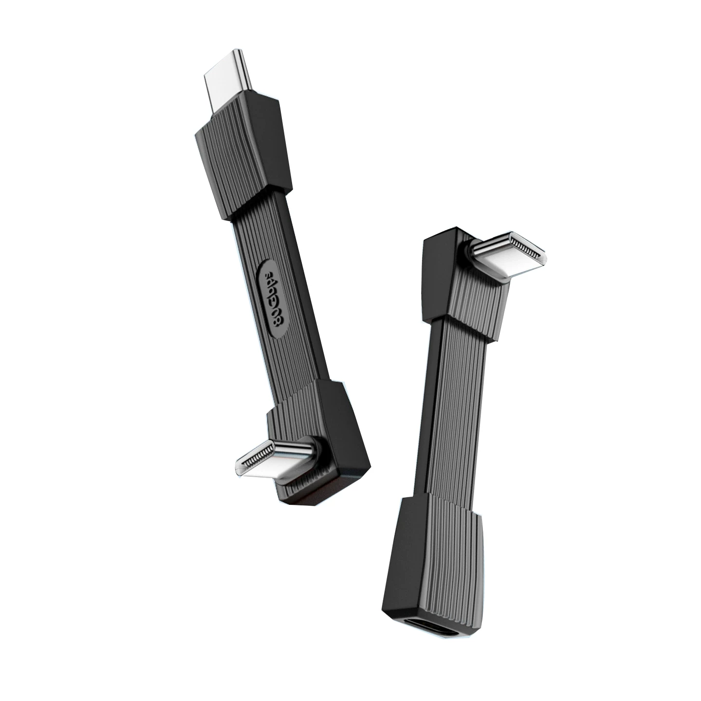 Cáp sạc Type-C kép, cáp dữ liệu USB4 hai đầu đầy đủ chức năng, cáp dẹt ngắn, đầu nối mềm đơn, truyền tải tốc độ cao, sạc nhanh, phù hợp với sạc dự phòng Xiaomi, cáp ngắn cho điện thoại Apple 16/17, kết nối với ổ cứng.