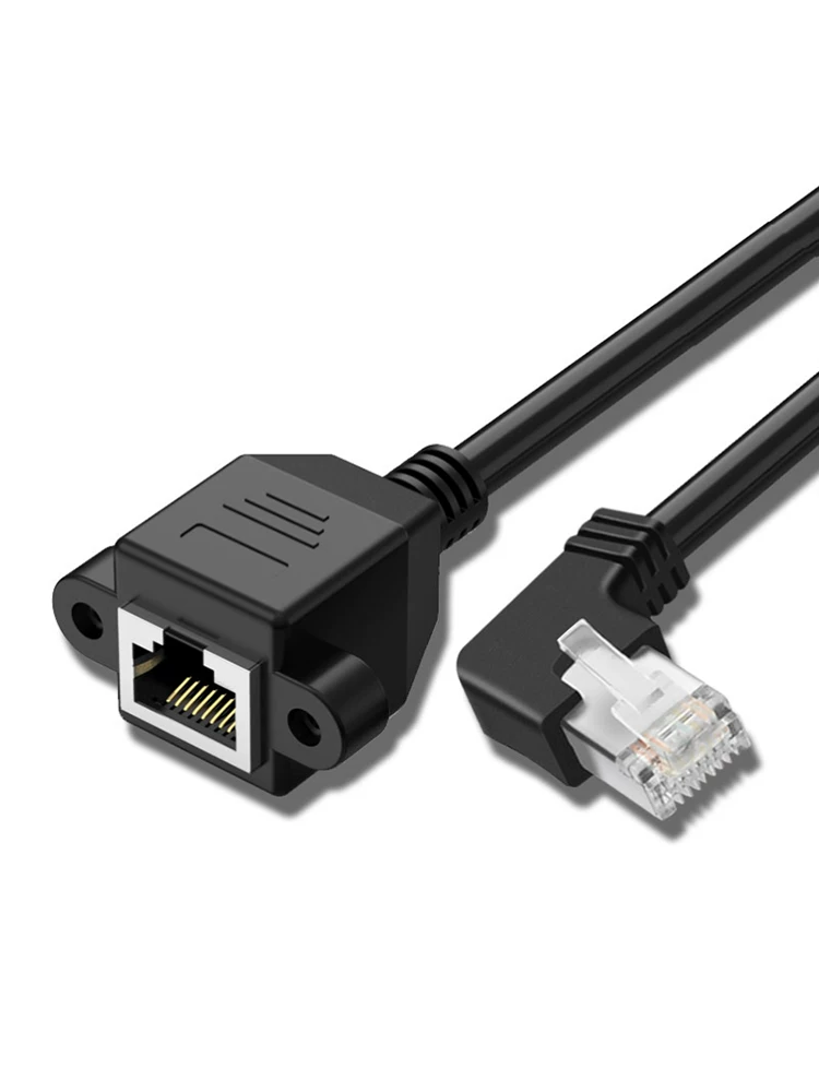Bộ chuyển đổi mở rộng cáp mạng để kết nối máy tính băng thông rộng WiFi gigabit Cat 6 đầu nối RJ45 dạng khuỷu tay từ đầu đực sang đầu cái.