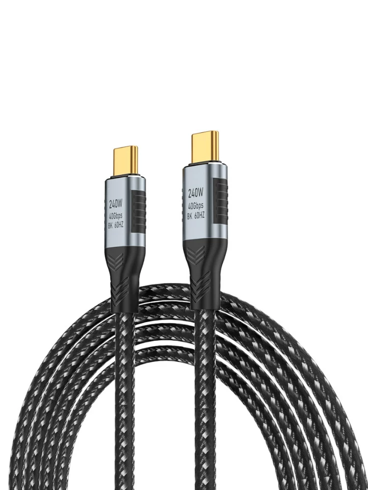 Cáp dữ liệu USB4 Thunderbolt 4 cáp video độ phân giải cao ba chức năng typec hai đầu PD240W sạc nhanh 40Gbps nam-nam thích hợp cho Apple macbook Điện thoại di động Huawei máy tính bảng ipadPro
