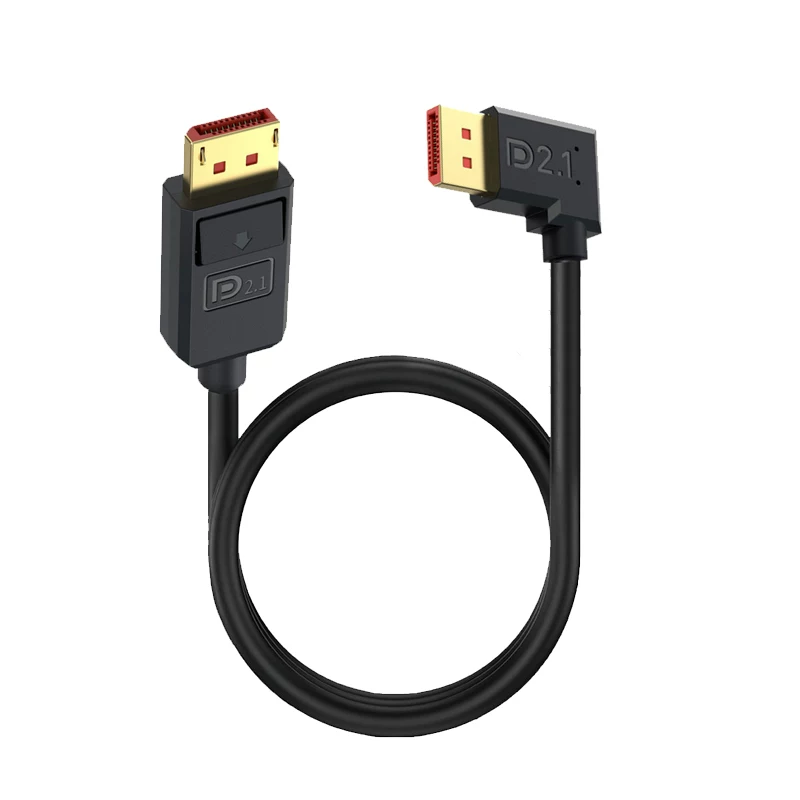 Cáp kết nối khuỷu tay DP2.1 độ phân giải cao 16K, tốc độ làm tươi cao 8K/120Hz, cáp kết nối card đồ họa chơi game màn hình máy tính 4K@240Hz