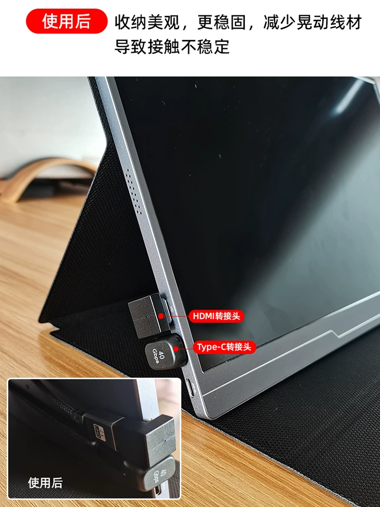 Bộ chuyển đổi mini hdmi nam sang nữ 8K độ phân giải cao 180 độ uốn cong hình chữ U Bộ chuyển đổi màn hình di động 4K typec