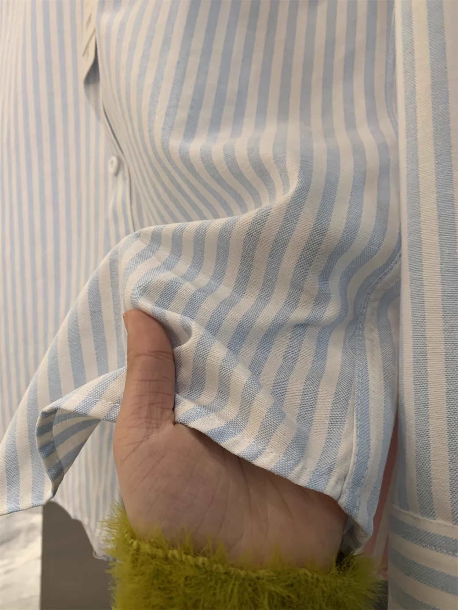 Phong cách văn học Don Quixote! Họa tiết dọc đơn giản với họa tiết thêu tinh tế, áo sơ mi dài tay mùa hè dành cho nam.