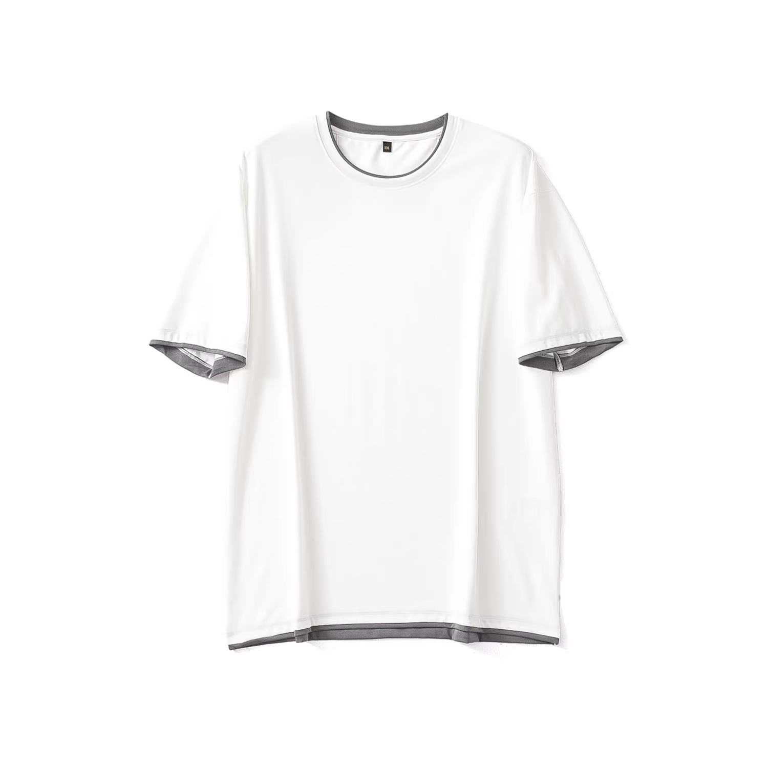 Don Quixote, sự sang trọng đỉnh cao 4K+! Áo thun cotton giả hai lớp! Áo thun nam cổ tròn thân thiện với da mùa hè tay ngắn.