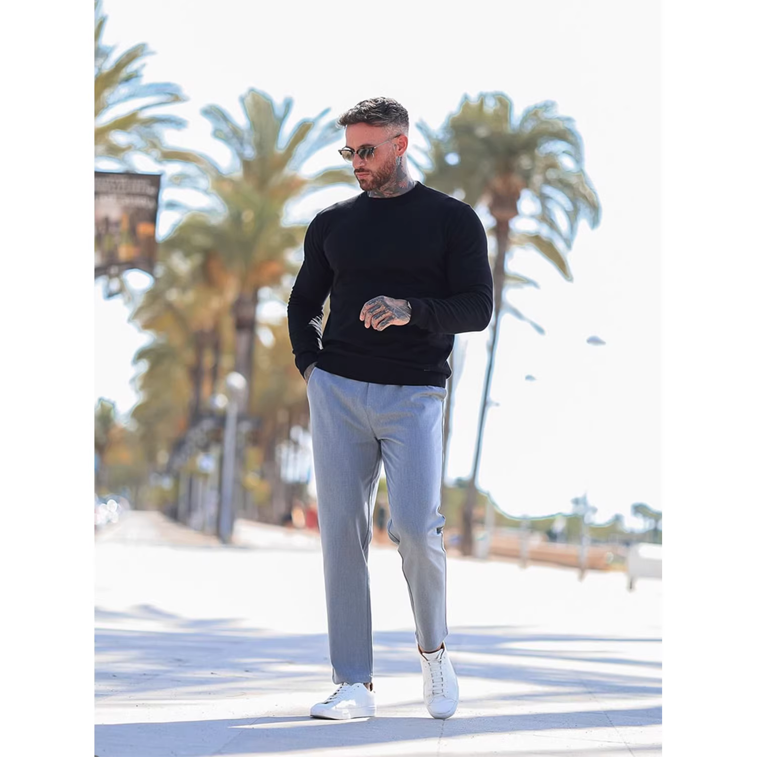 Don Quixote - Hàng cao cấp Châu Âu! 195 euro! Len worsted cao cấp! Áo len dệt kim cổ tròn ấm áp và tinh tế cho mùa thu đông.