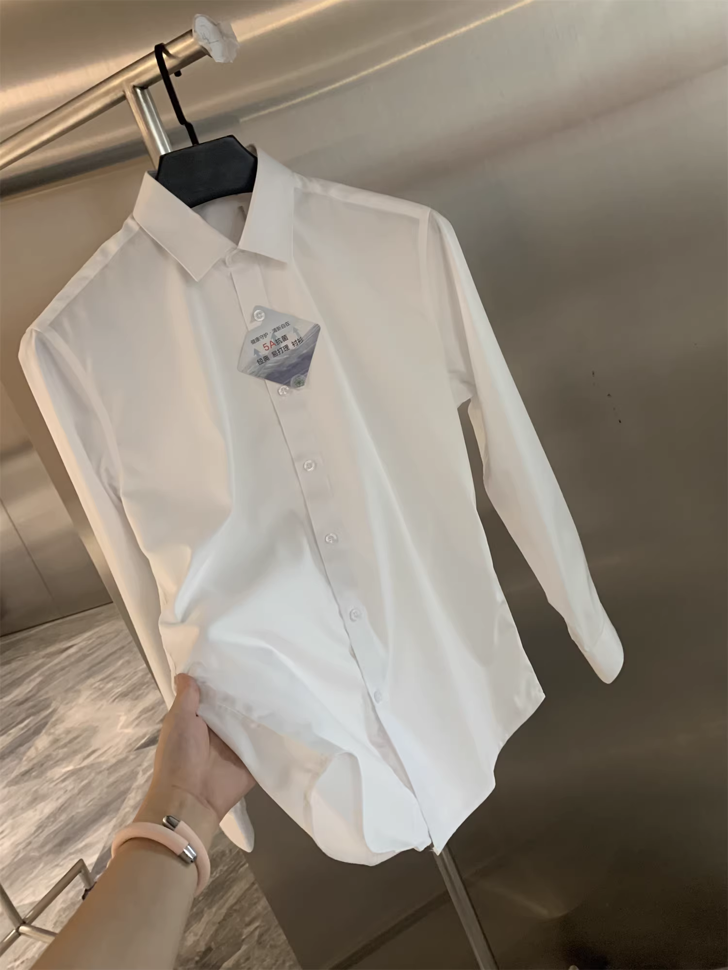 Don Quixote 5A kháng khuẩn! Khử mùi, không cần là, vải mềm mại, áo sơ mi nam công sở màu trơn mùa thu.