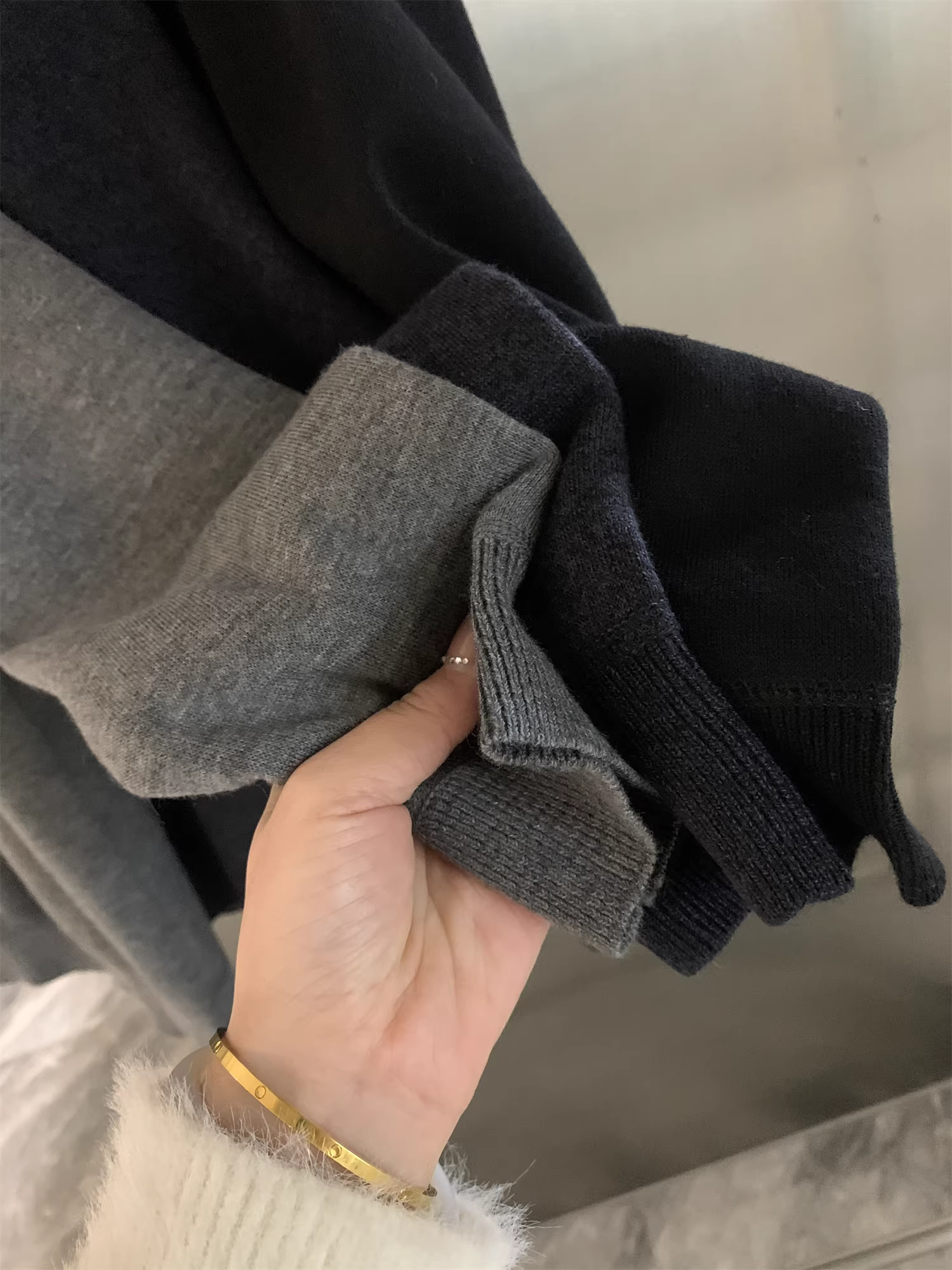 Áo len pha len cao cấp Don Quixote! Áo len dệt kim cổ POLO mềm mại, thân thiện với da, màu trơn dành cho nam mùa thu đông.