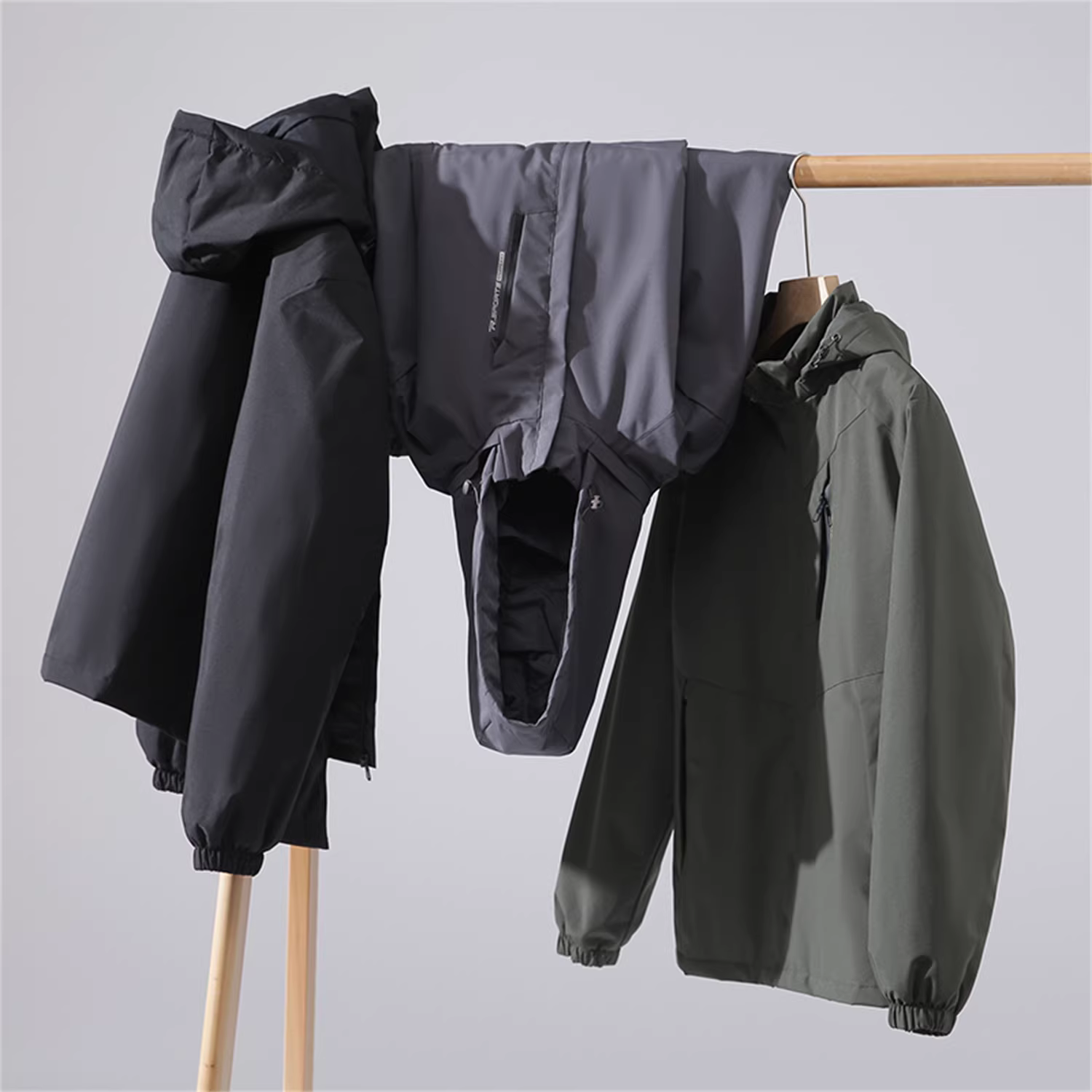 Don Quixote Graphene Inside! Áo khoác cotton có mũ trùm đầu mỏng chống gió và chống thấm nước dành cho nam mùa thu đông.