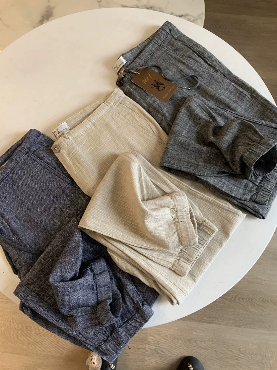 Don Quixote Linen + Cotton! Quần jogger nam mùa hè thấm hút mồ hôi, thoáng khí, thoải mái.