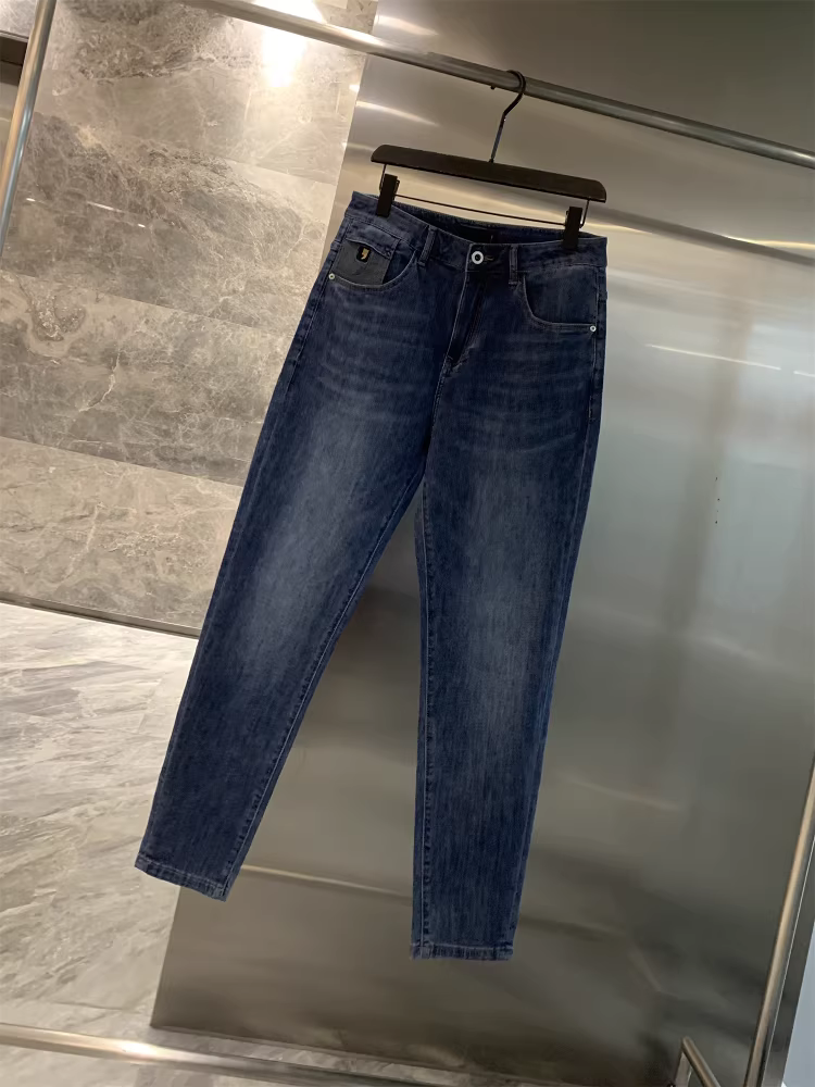 Quần jean cotton denim giặt mềm may thủ công Don Quixote! Quần jean nam dáng thẳng, thoáng khí, kiểu dáng thời trang mùa xuân hè.
