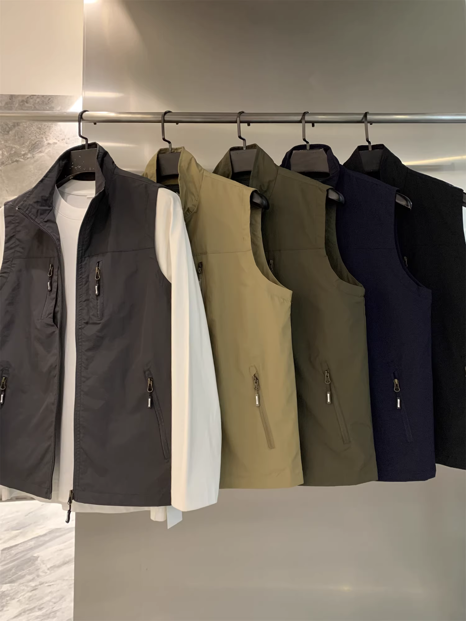 Quần áo bảo hộ Don Quixote! Chức năng sử dụng ngoài trời! Áo khoác vest cổ đứng chống gió và chống thấm nước mùa hè dành cho nam giới