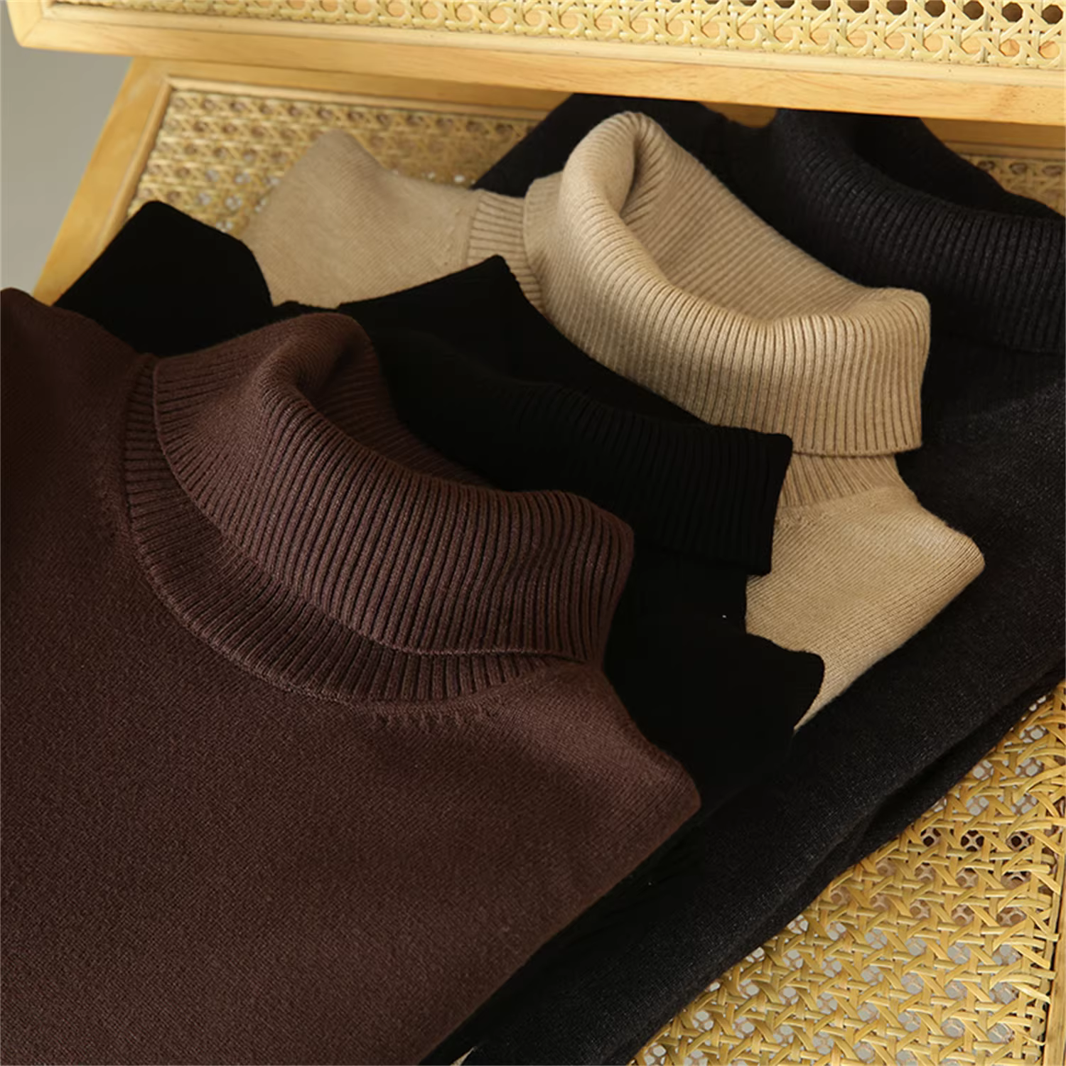 Don Quixote là một tác phẩm kinh điển không thể thiếu! Lyocell + sợi chống xù! Áo len dệt kim cổ lọ nam hợp thời trang mùa thu đông.