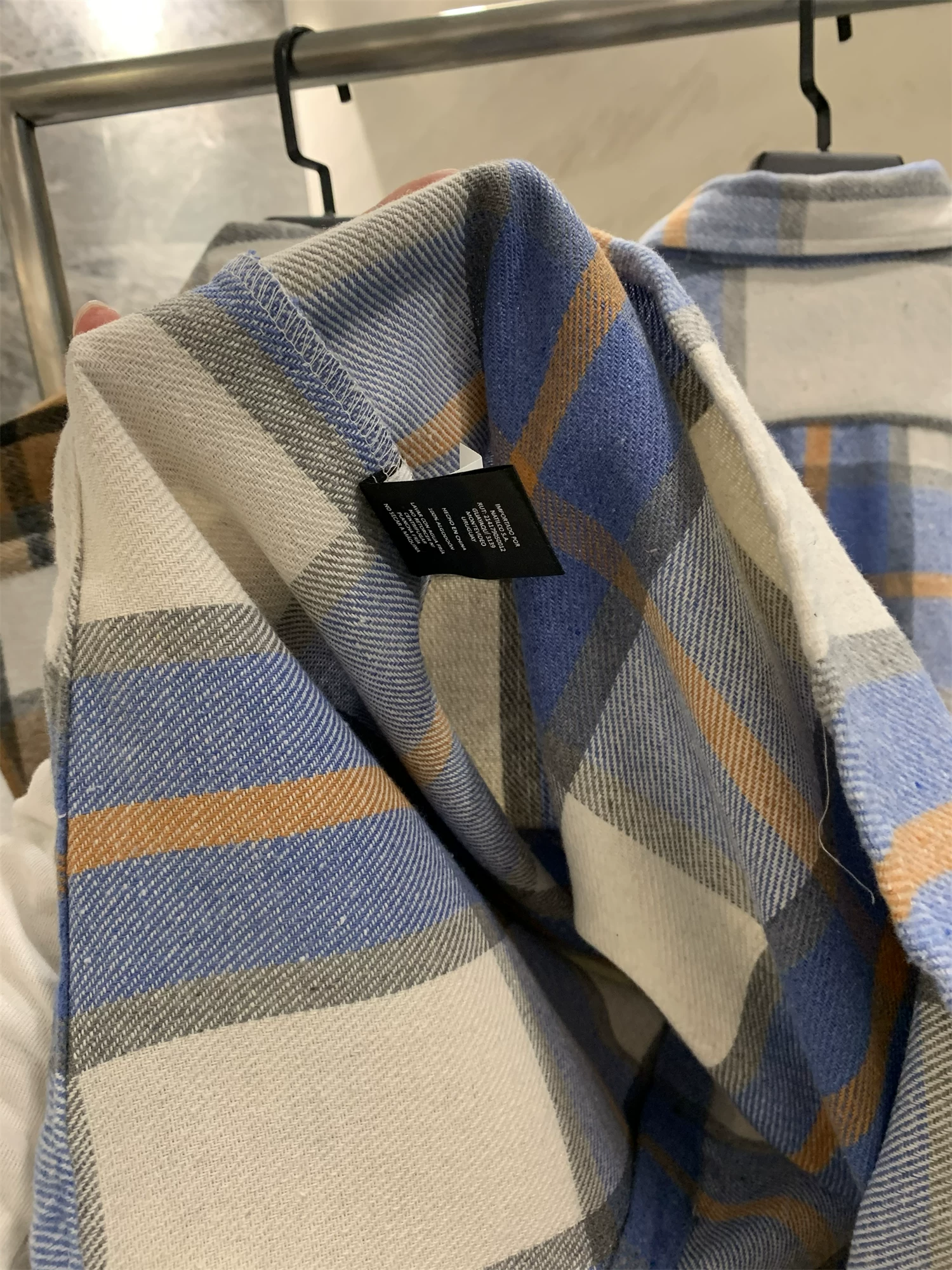 Don Quixote phong cách châu Âu! Áo khoác kiểu áo sơ mi kẻ ca rô ấm áp mùa thu đông nam, chất liệu giả len cừu dày dặn!