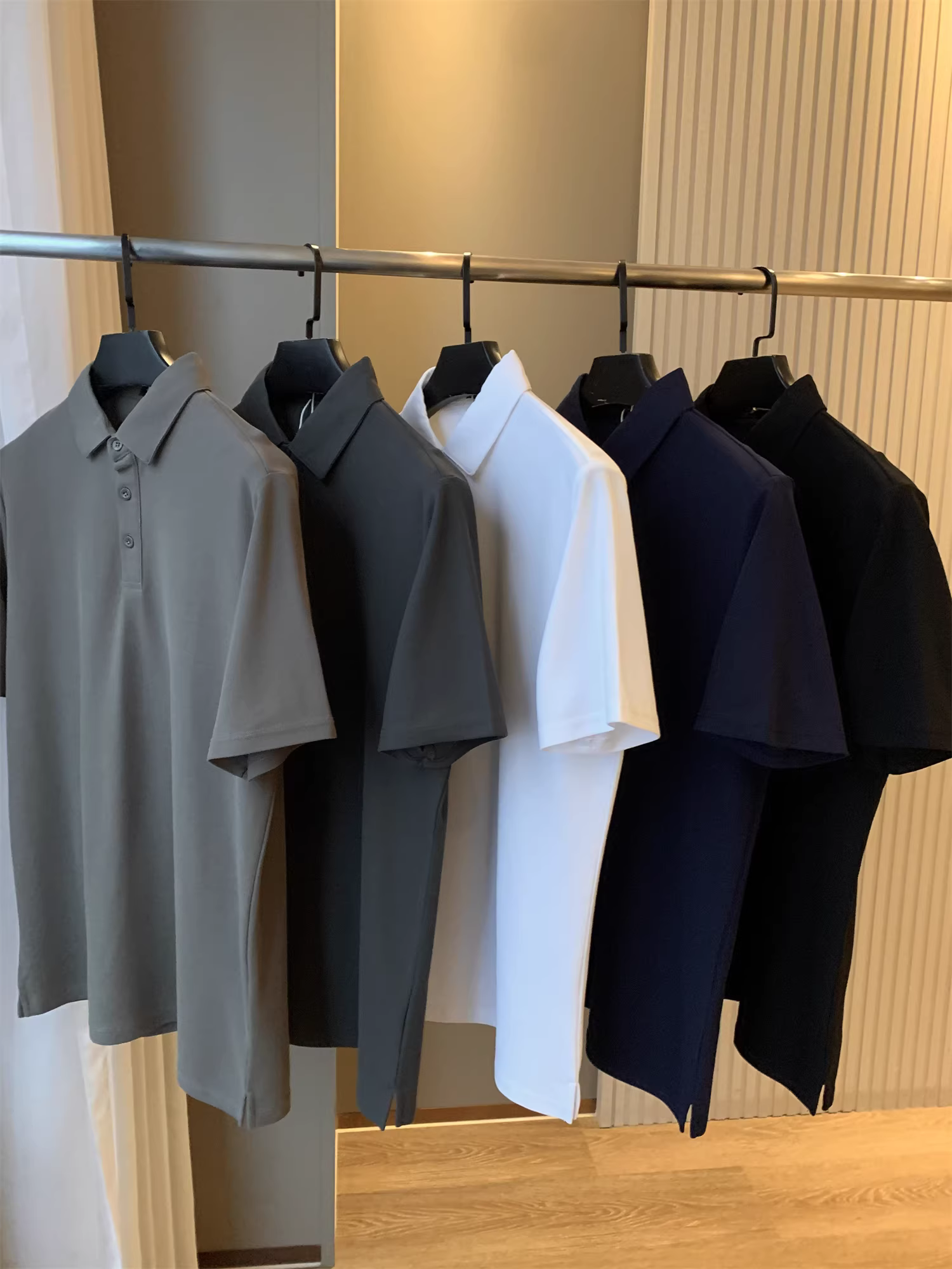 Áo Polo công sở mùa hè chất liệu vải kỹ thuật cao Don Quixote! Vải Pique chải kỹ! Áo thun nam cổ trụ lịch sự.