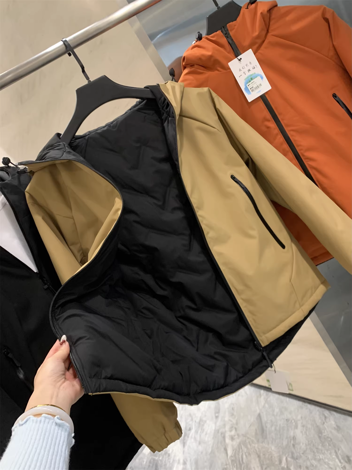 Áo khoác phao có mũ trùm đầu dành cho nam, chất liệu lông vũ trắng 90%, chống gió và chống thấm nước, kiểu dáng Don Quixote.