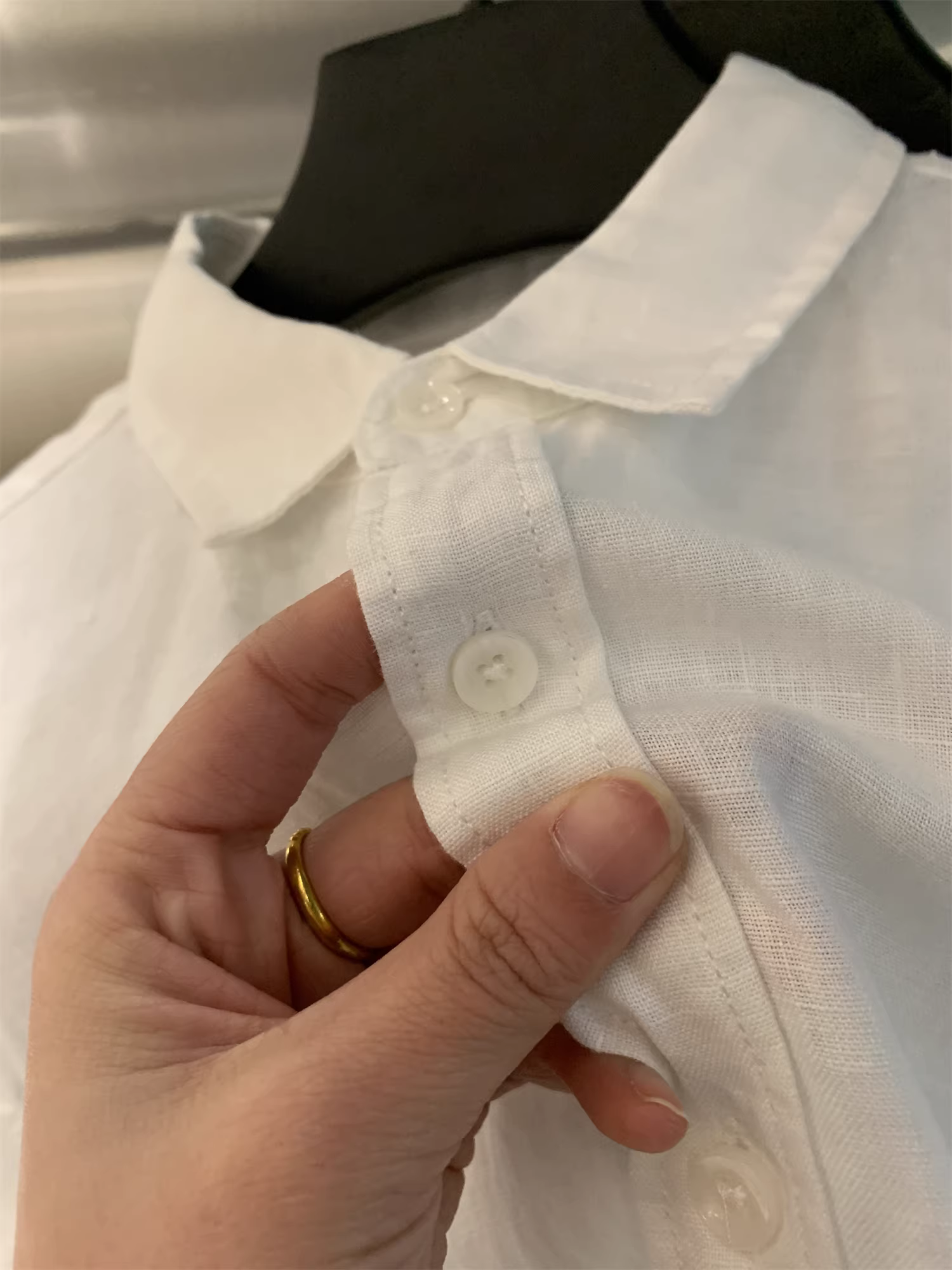 Áo sơ mi nam Don Quixote 100% vải lanh! Nhẹ, thoáng khí, màu trơn, vạt cong, cổ trụ, tay dài, kiểu dáng thường ngày.