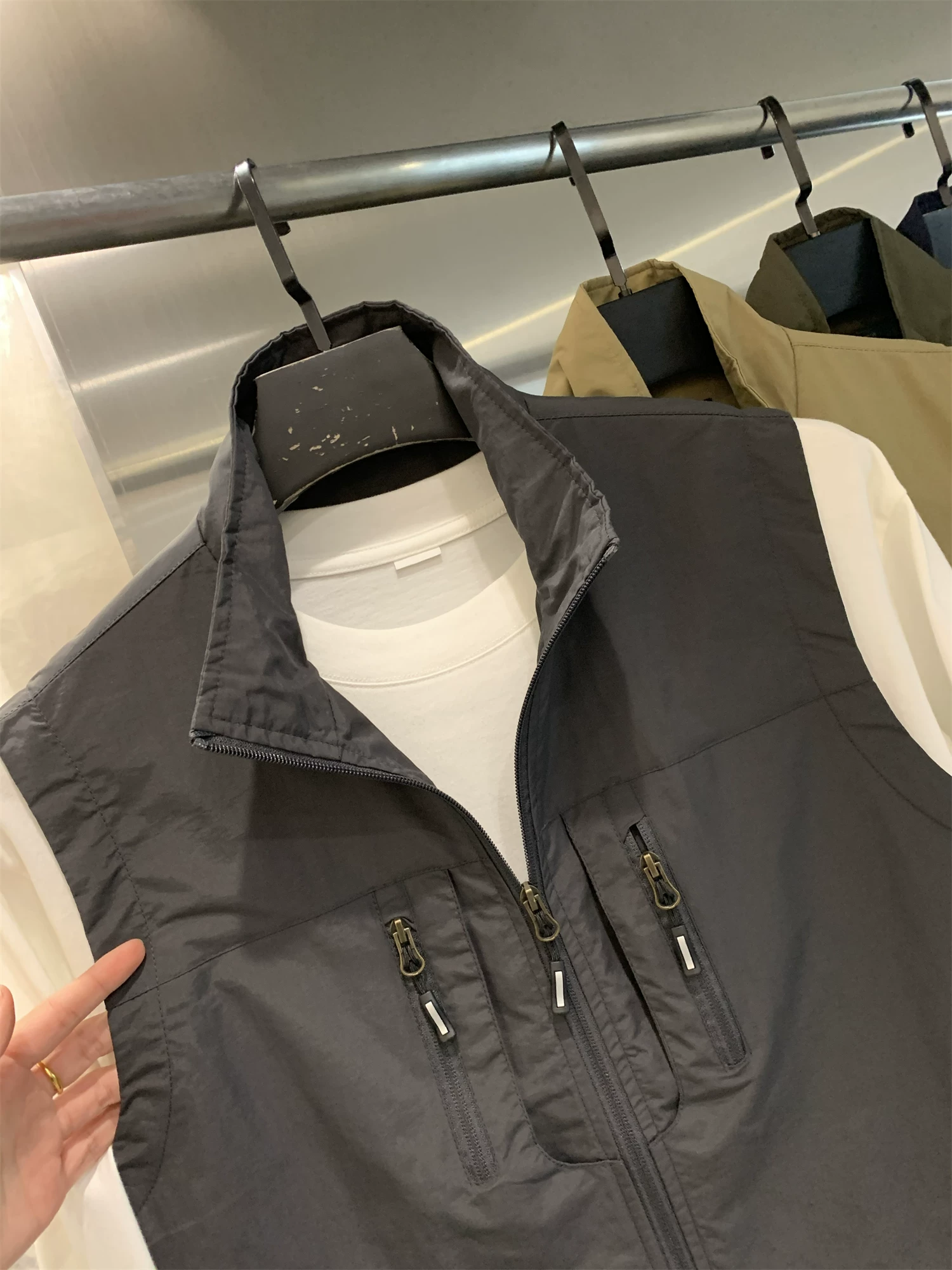 Quần áo bảo hộ Don Quixote! Chức năng sử dụng ngoài trời! Áo khoác vest cổ đứng chống gió và chống thấm nước mùa hè dành cho nam giới