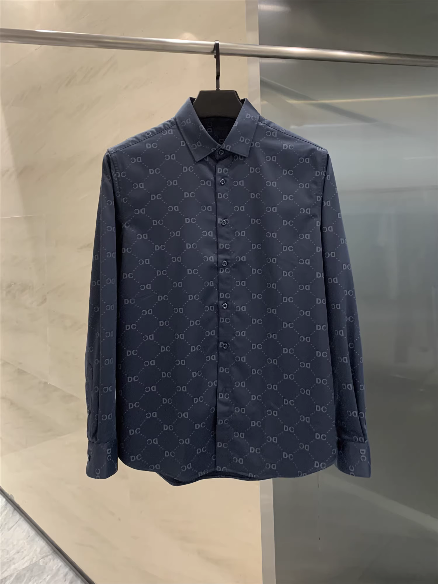 Áo sơ mi nam Don Quixote G! Lót mỏng, mềm mại! Áo sơ mi dài tay họa tiết chữ jacquard nhẹ nhàng, phong cách công sở thời thượng mùa xuân thu.