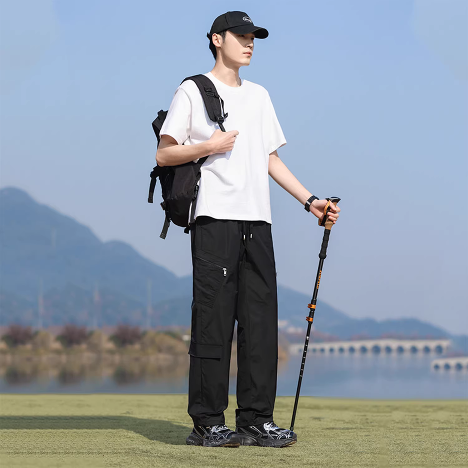 Quần áo bảo hộ lao động ngoài trời Don Quixote Kangaroo! Quần dài thẳng ống rộng, đa năng, thoáng khí, phong cách đường phố Mỹ dành cho nam.