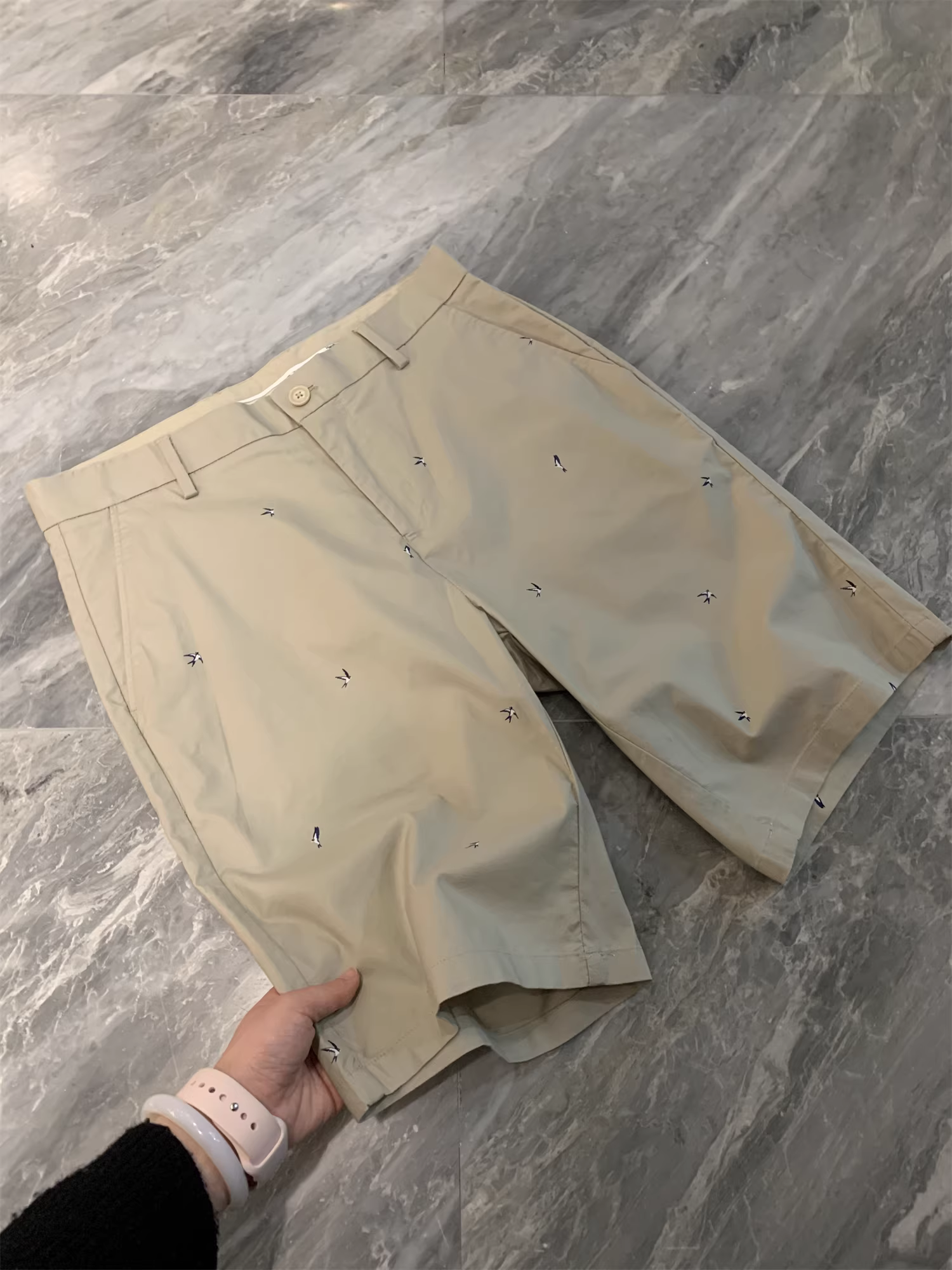 Ưu đãi mùa hè Don Quixote! Chất liệu pha Lyocell! Quần short nam chất liệu có vân, thoáng khí, dáng thẳng, phong cách thường ngày