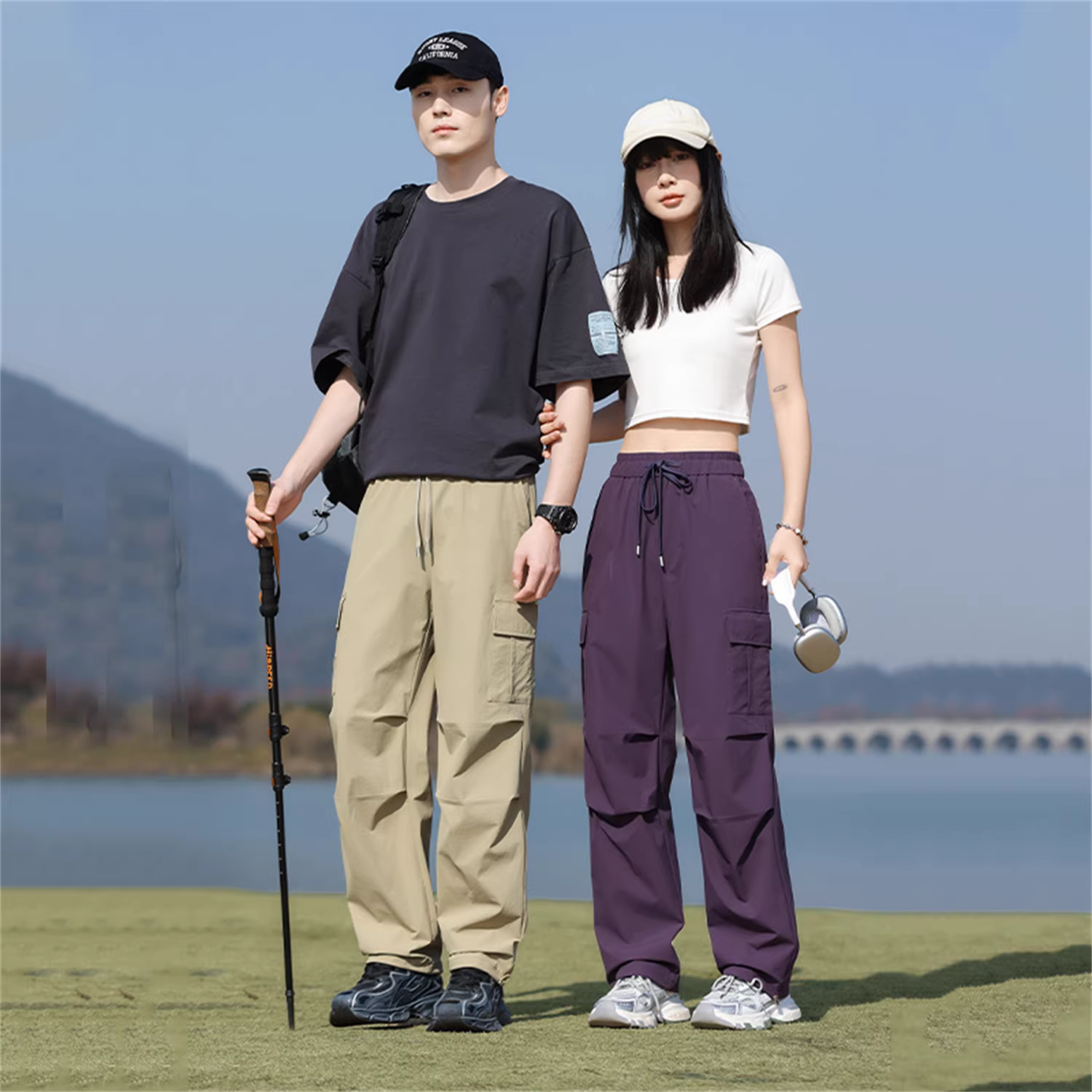 Phong cách Don Quixote, unisex! Quần áo làm việc thông thường ngoài trời, quần thể thao đi bộ đường dài, quần leo núi dành cho cặp đôi, quần dù, quần thường ngày.