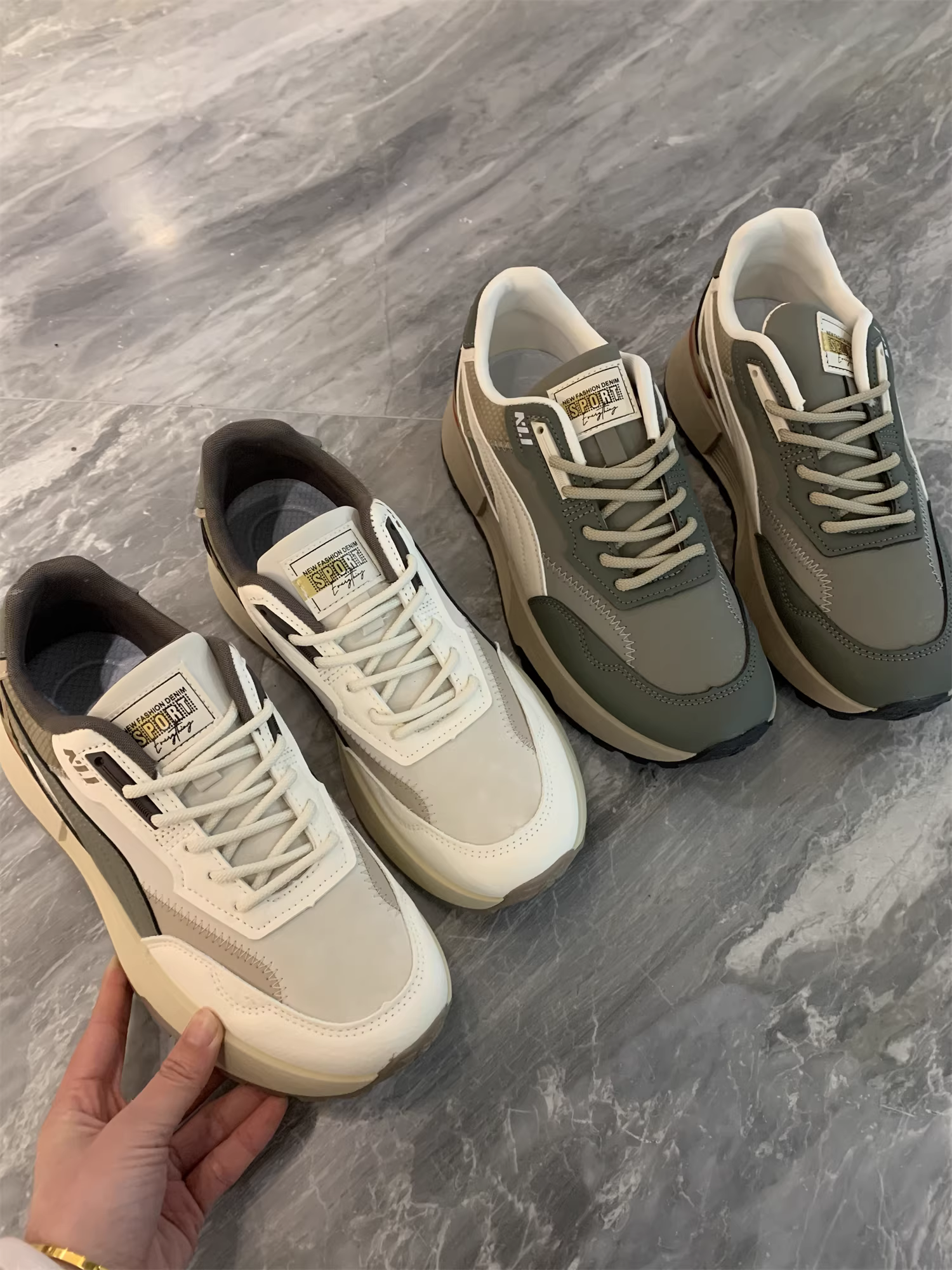 Giày thể thao nam Don Quixote Designer Line! Giày thể thao nam đế mềm, thoáng khí, chống trơn trượt, bền mài mòn, kiểu buộc dây, cổ thấp.