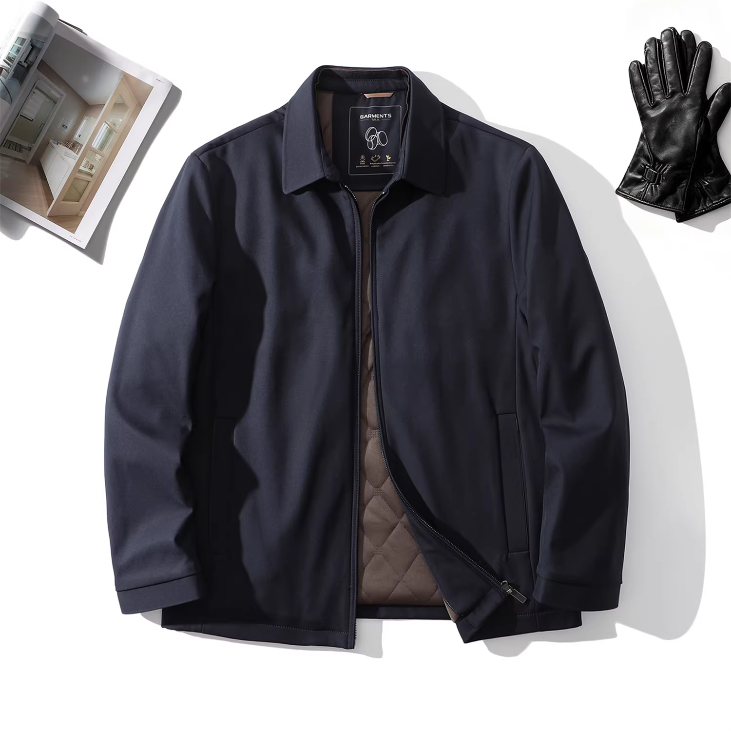 Dòng sản phẩm Don Quixote Executive! Chất liệu lụa! Áo khoác cotton ấm áp cao cấp dành cho nam mùa thu đông.