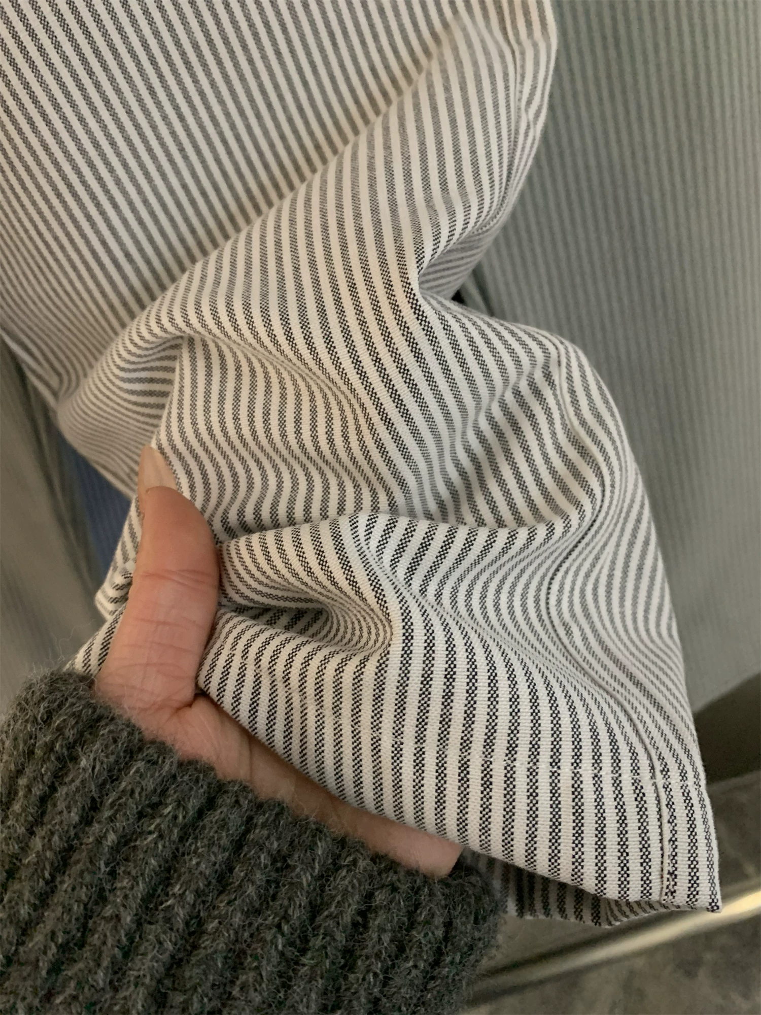 Don Quixote theo phong cách Nhật Bản! Quần cotton pha sọc dọc thoáng khí dành cho nam, quần ống đứng, lưng thun, quần thường ngày, quần thời trang