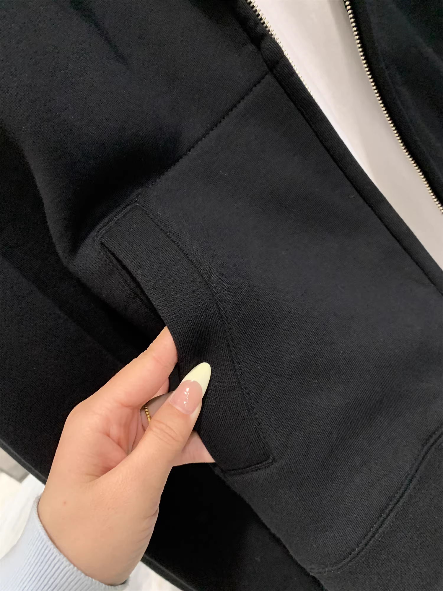 Don Quixote, phong cách Mỹ cổ điển! Lót lông cừu giữ ấm! Áo khoác cardigan có mũ trùm đầu màu trơn thời trang cho nam mùa thu đông.