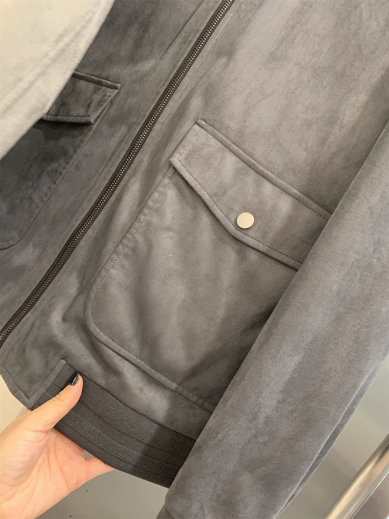 Vải giả da lộn Don Quixote! Áo khoác cổ bóng chày mỏng đa năng dành cho nam mùa thu hợp thời trang