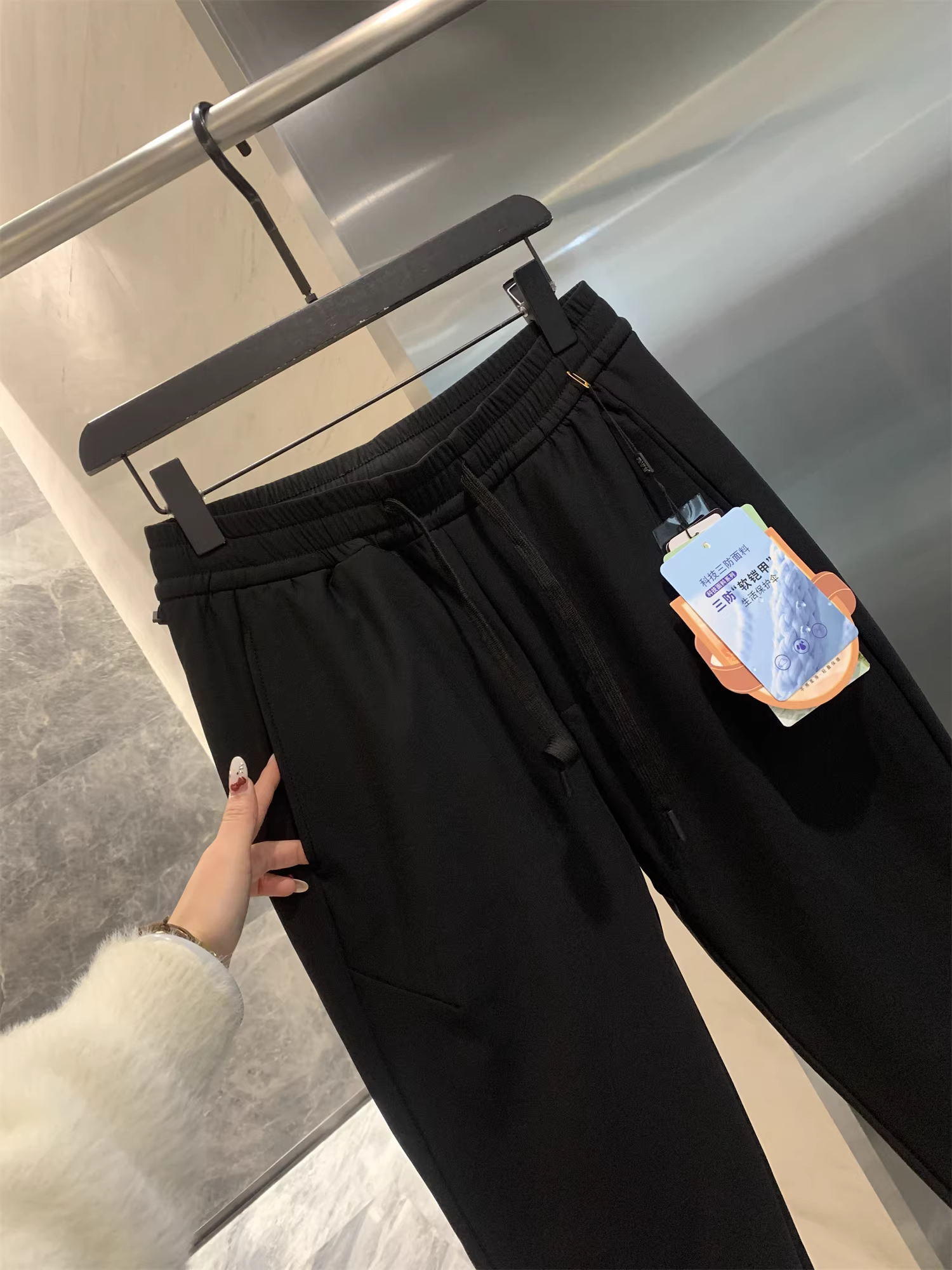 Don Quixote có đệm 100% len cừu! Giữ nhiệt và ấm áp! Quần cotton ống đứng mùa đông dành cho nam giới Quần âu