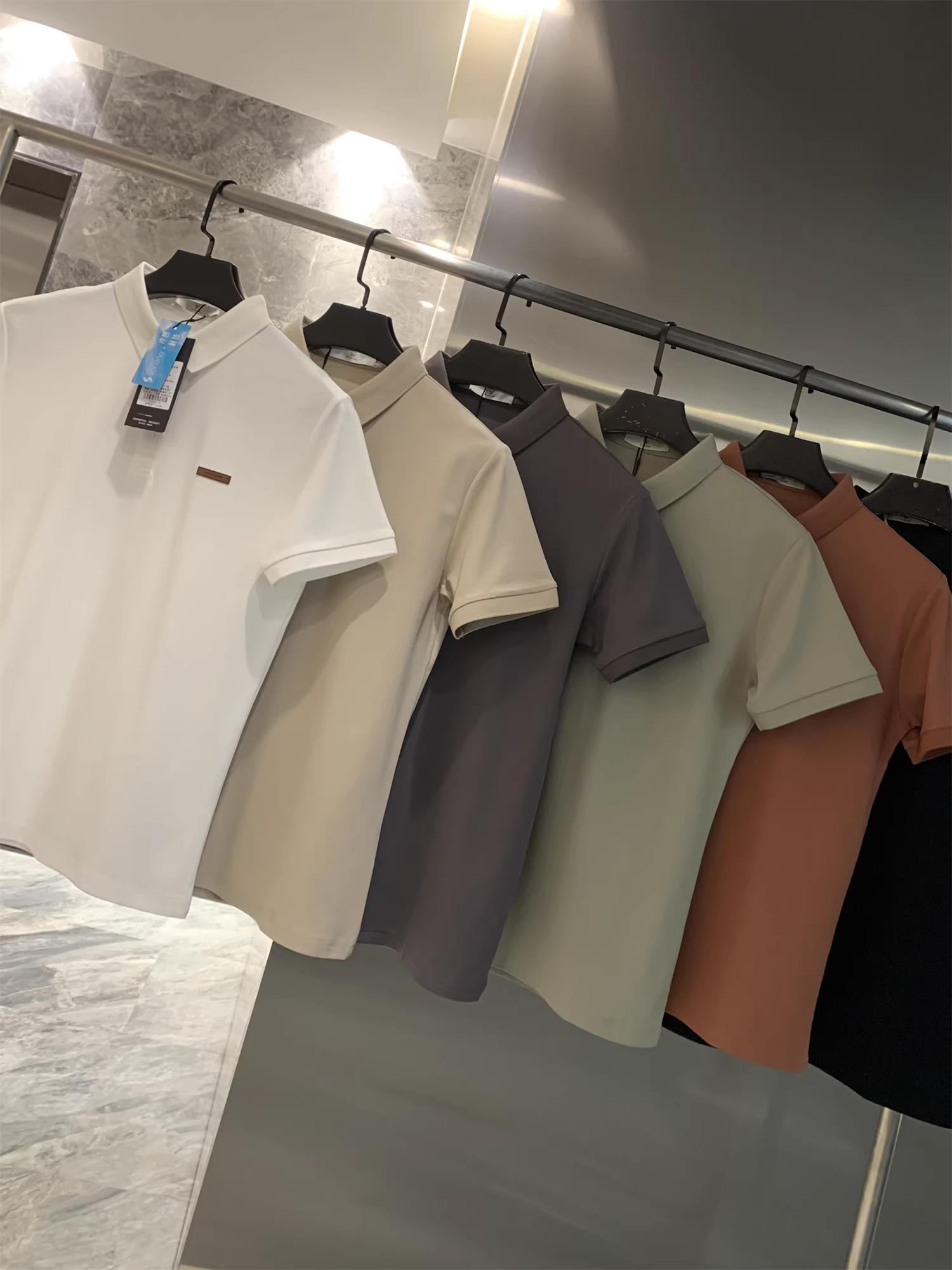 Don Quixote Cool Antibacterial Sorona Cotton! Áo thun polo nam màu trơn đa năng mùa hè Áo thun hợp thời trang