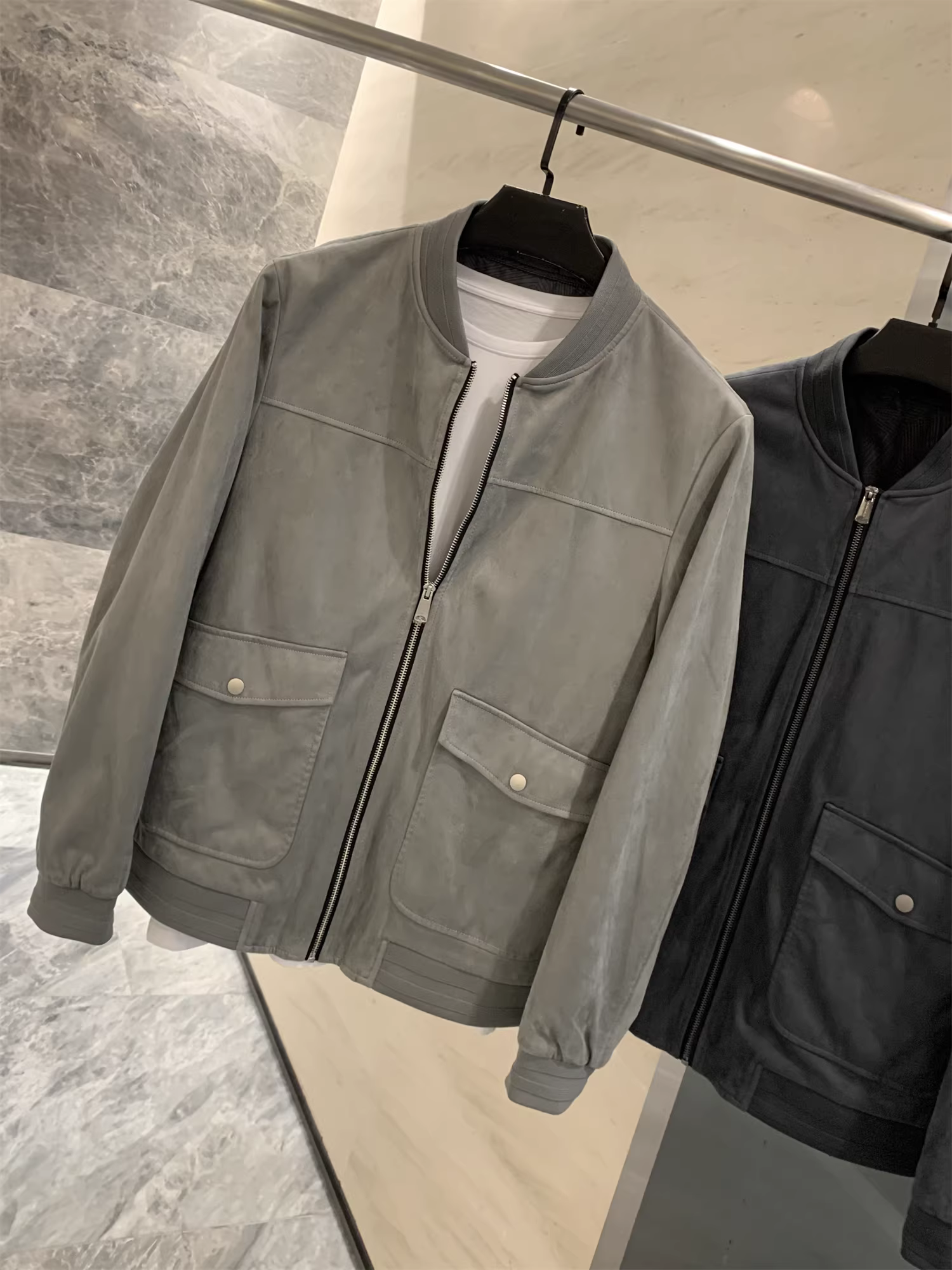 Vải giả da lộn Don Quixote! Áo khoác cổ bóng chày mỏng đa năng dành cho nam mùa thu hợp thời trang