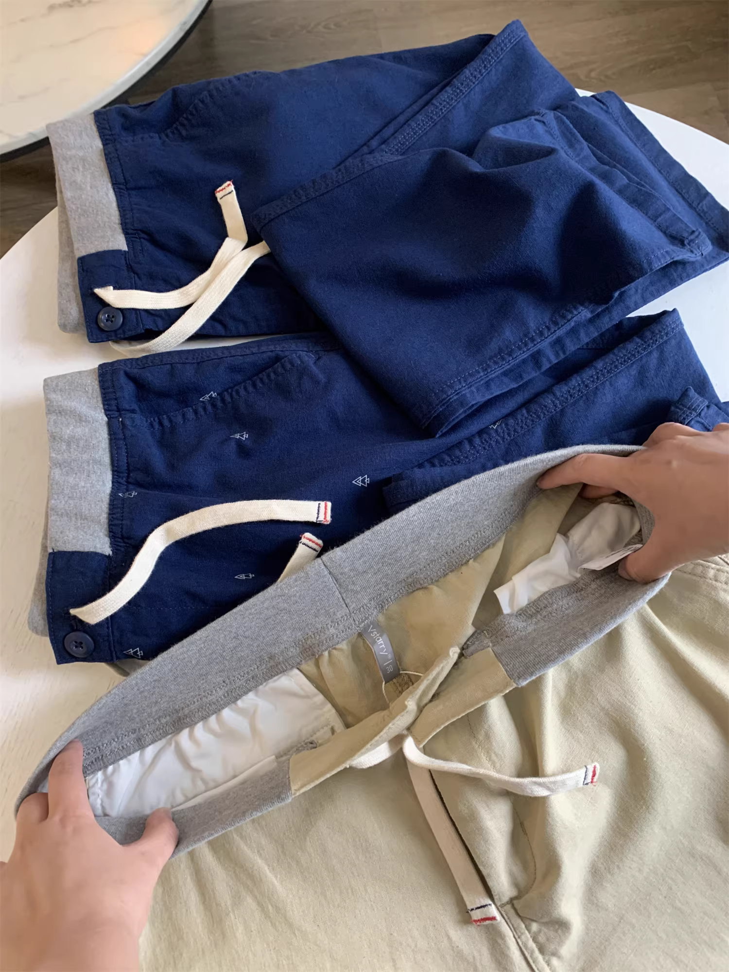 Don Quixote Wood Giant 249! Chất liệu vải lanh pha, thân thiện với da và thoáng khí! Quần âu nam ống đứng lưng thun mùa hè