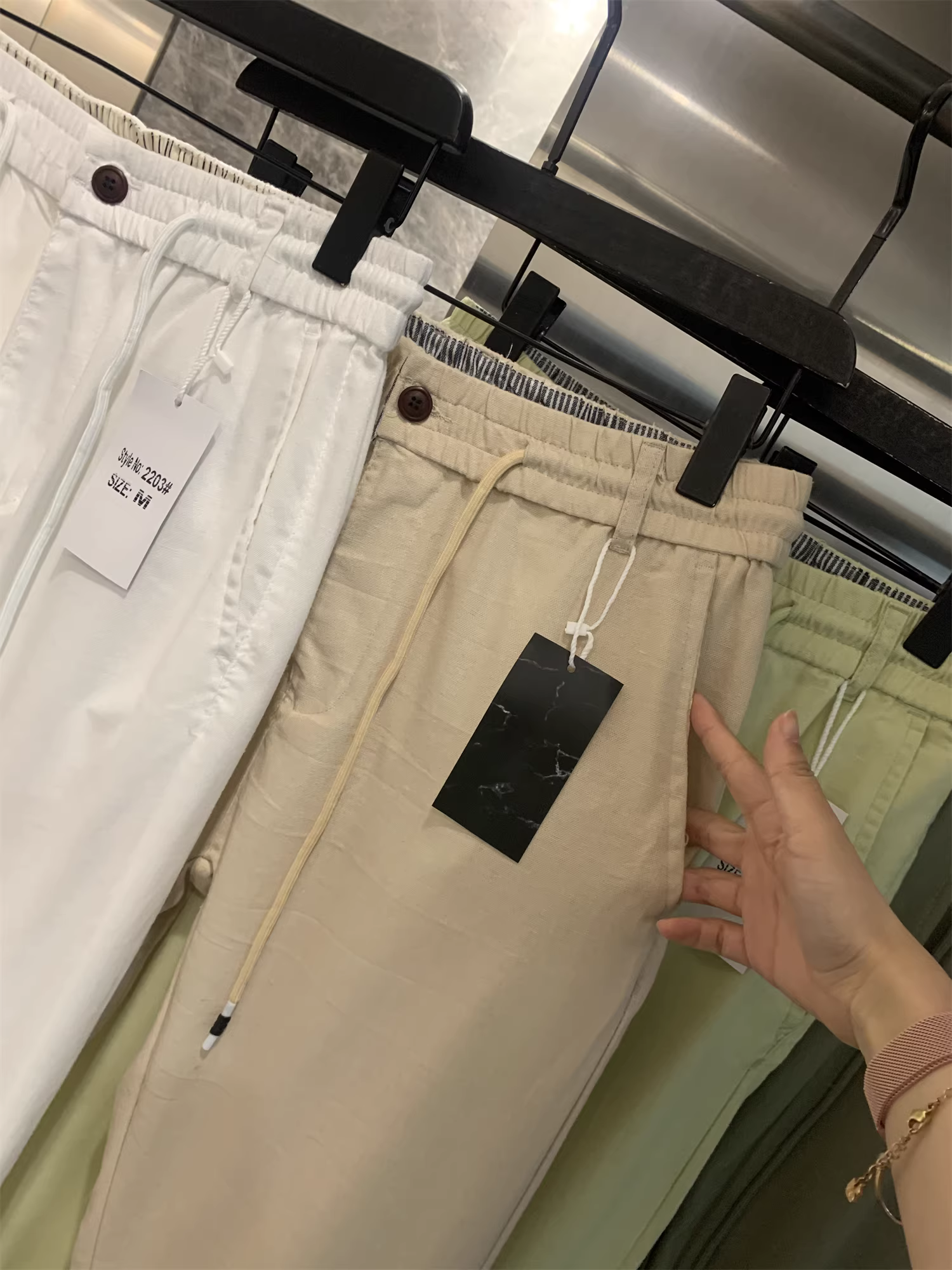 Don Quixote 50% vải lanh + 50% cotton! Quần nam mùa hè thoáng mát, thoáng khí, thân thiện với da, quần ống đứng lưng thun, kiểu dáng thời trang