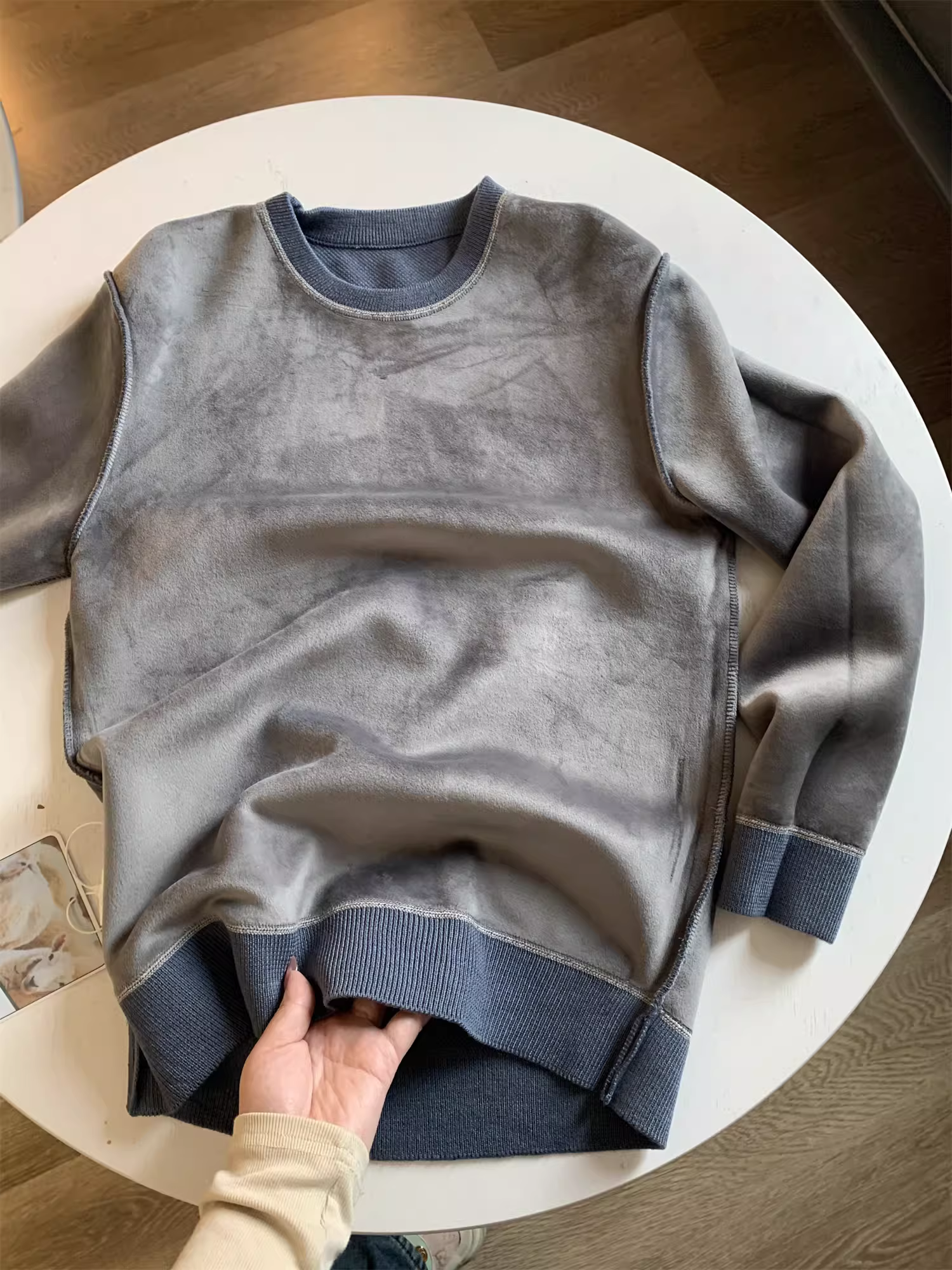 Don Quixote, chất lượng tuyệt vời! Áo len pha len! Áo len dệt kim màu trơn ấm áp lót lông cừu mùa đông.